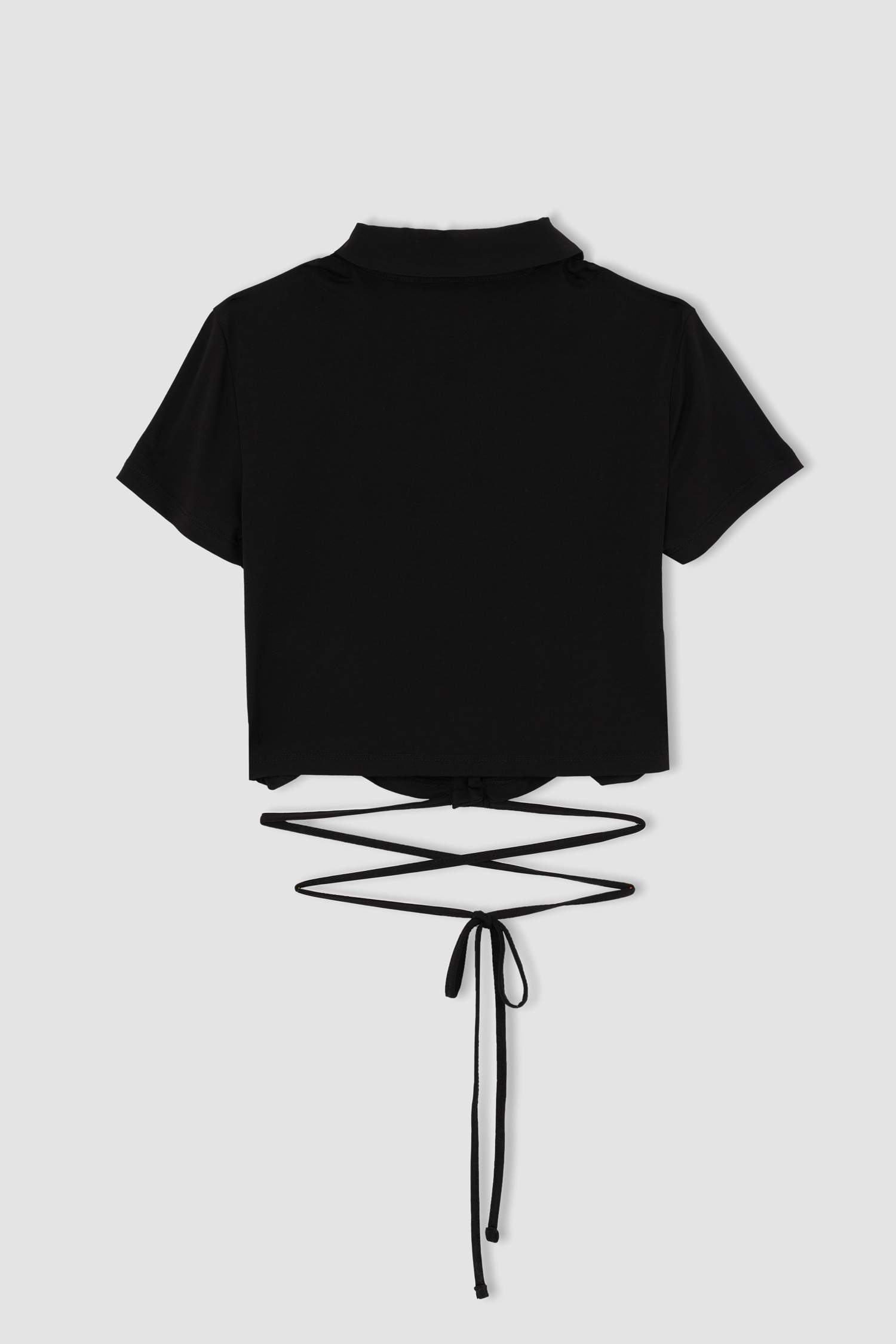 Slim Fit Short Sleeve Ruched Crop Shirt