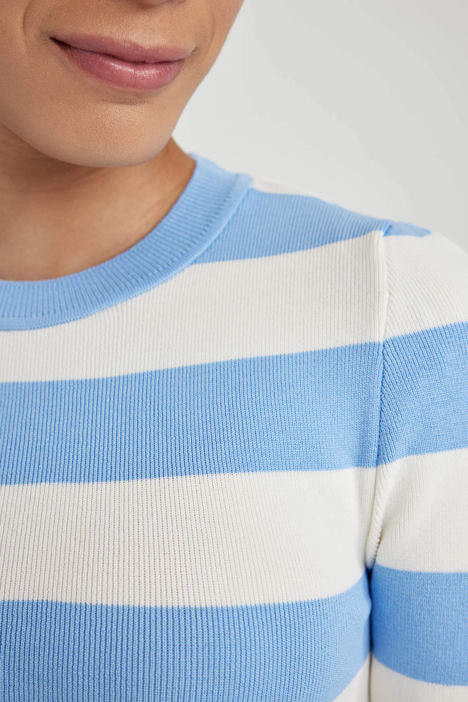 Slim Fit Striped Crew Neck Pullover