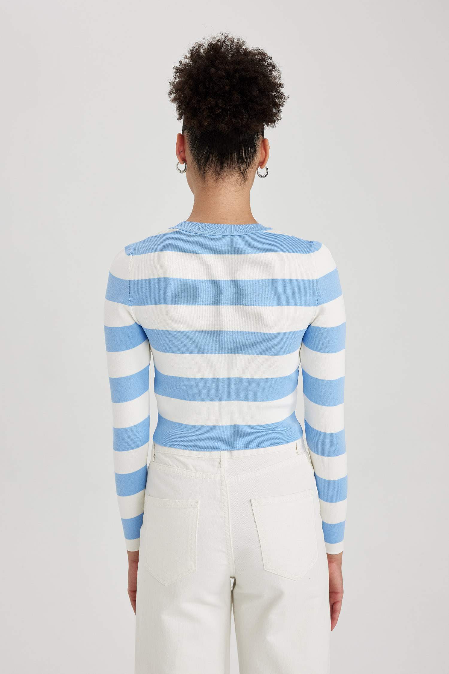 Slim Fit Striped Crew Neck Pullover