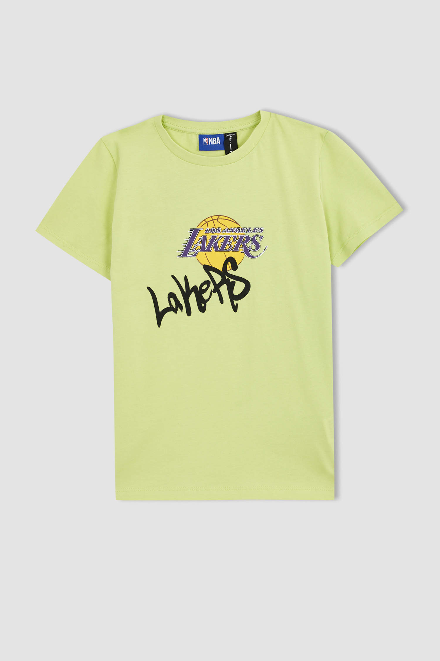 Lakers Colorblock Men Round Neck Light Green T-Shirt - Buy Lakers