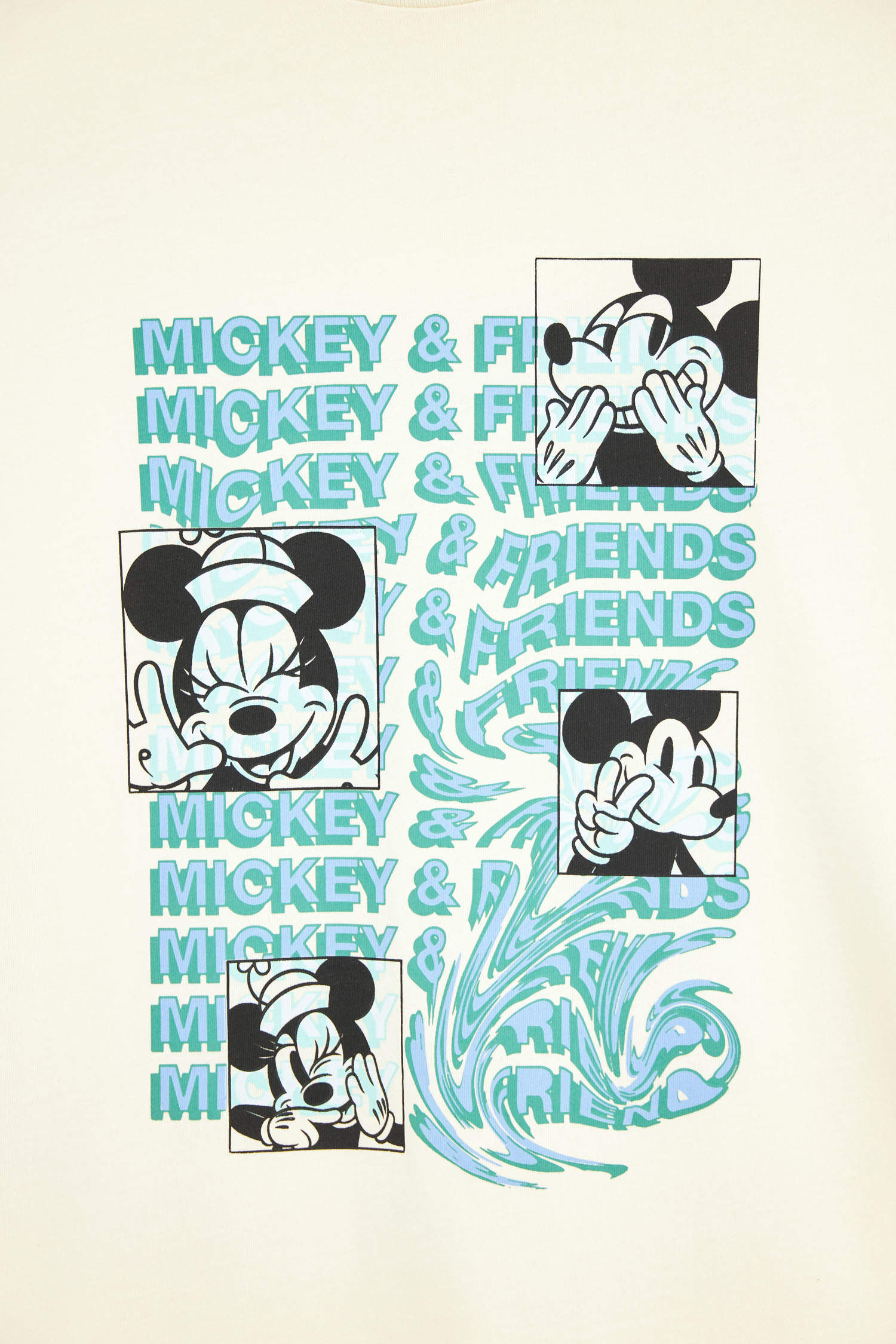 Defacto Disney Mickey & Minnie Oversize Fit Bisiklet Yaka Kısa Kollu Tişört Tunik. 8