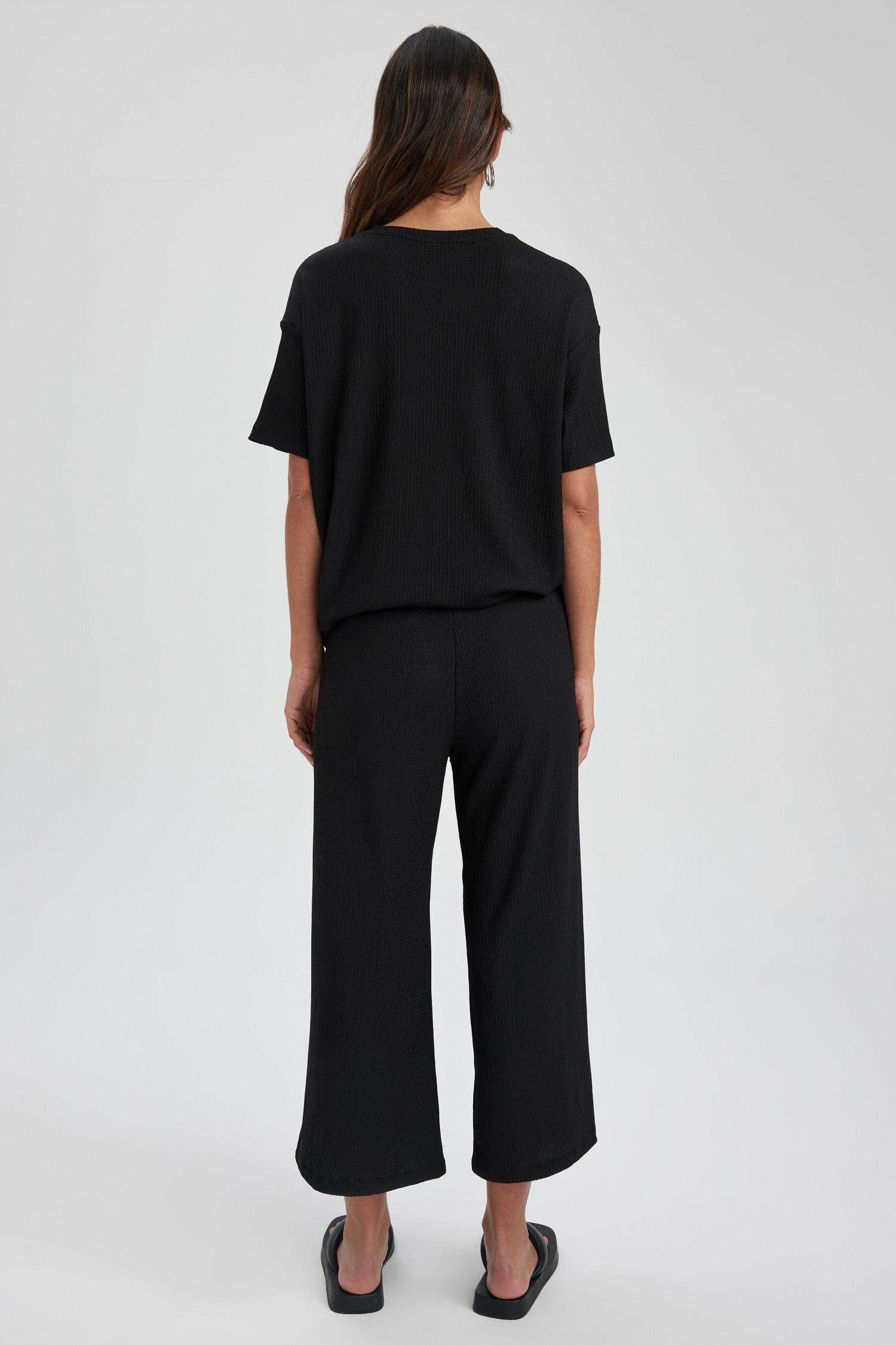 Regular Fit Wide Leg Trousers