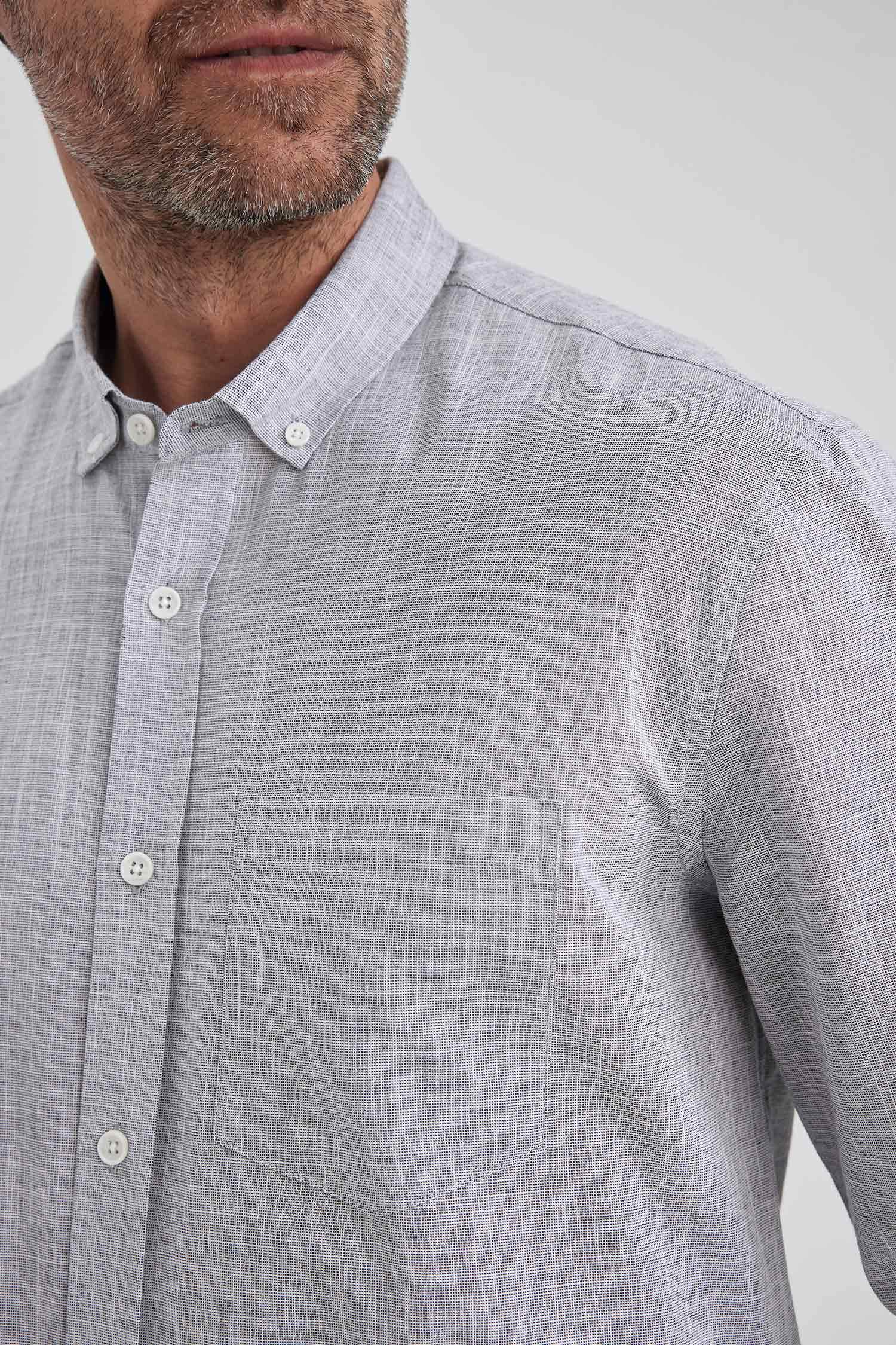 Рубашка стандартного кроя с длинным рукавом из 100% хлопка
