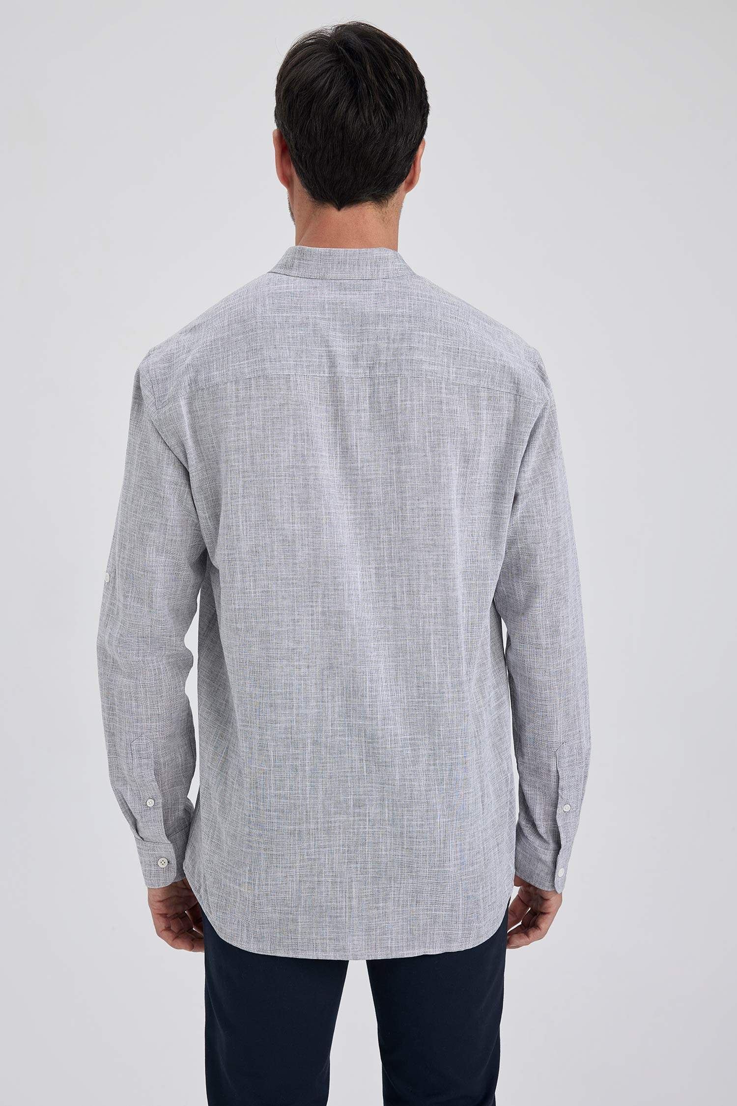 Рубашка стандартного кроя с длинным рукавом из 100% хлопка