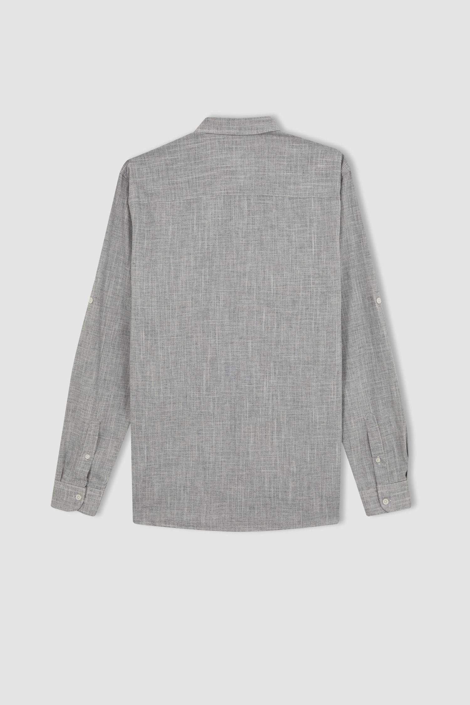 Рубашка стандартного кроя с длинным рукавом из 100% хлопка