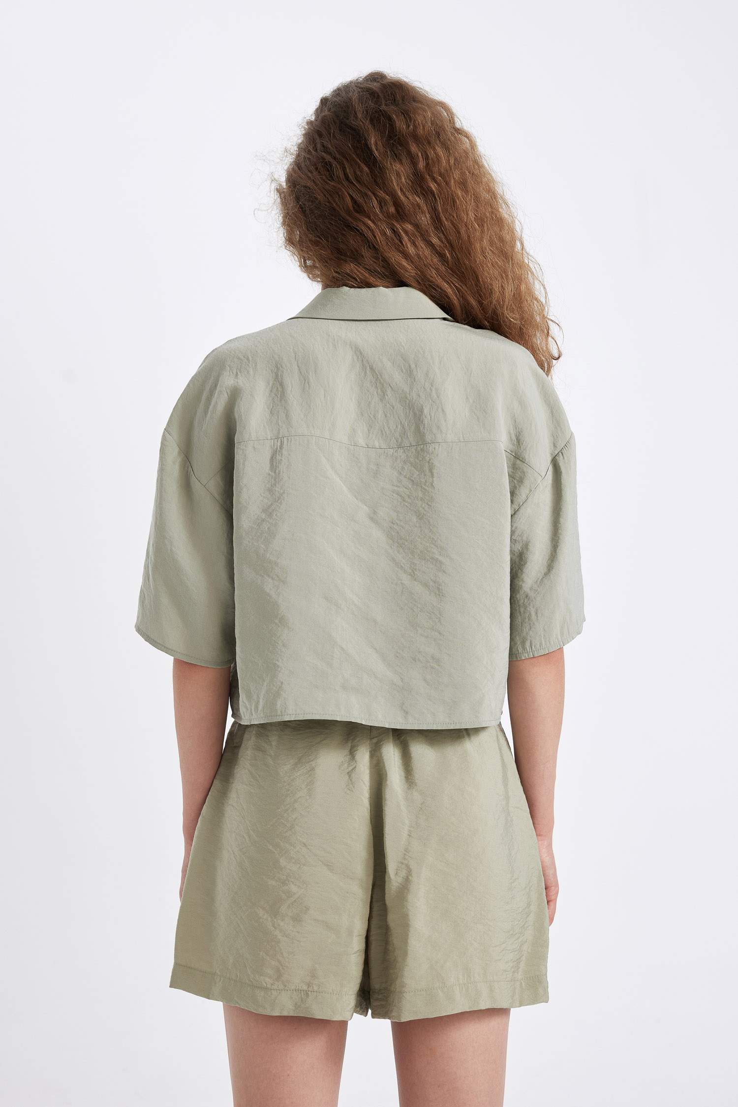 Oversize Fit Pajama Collar Modal Shirt
