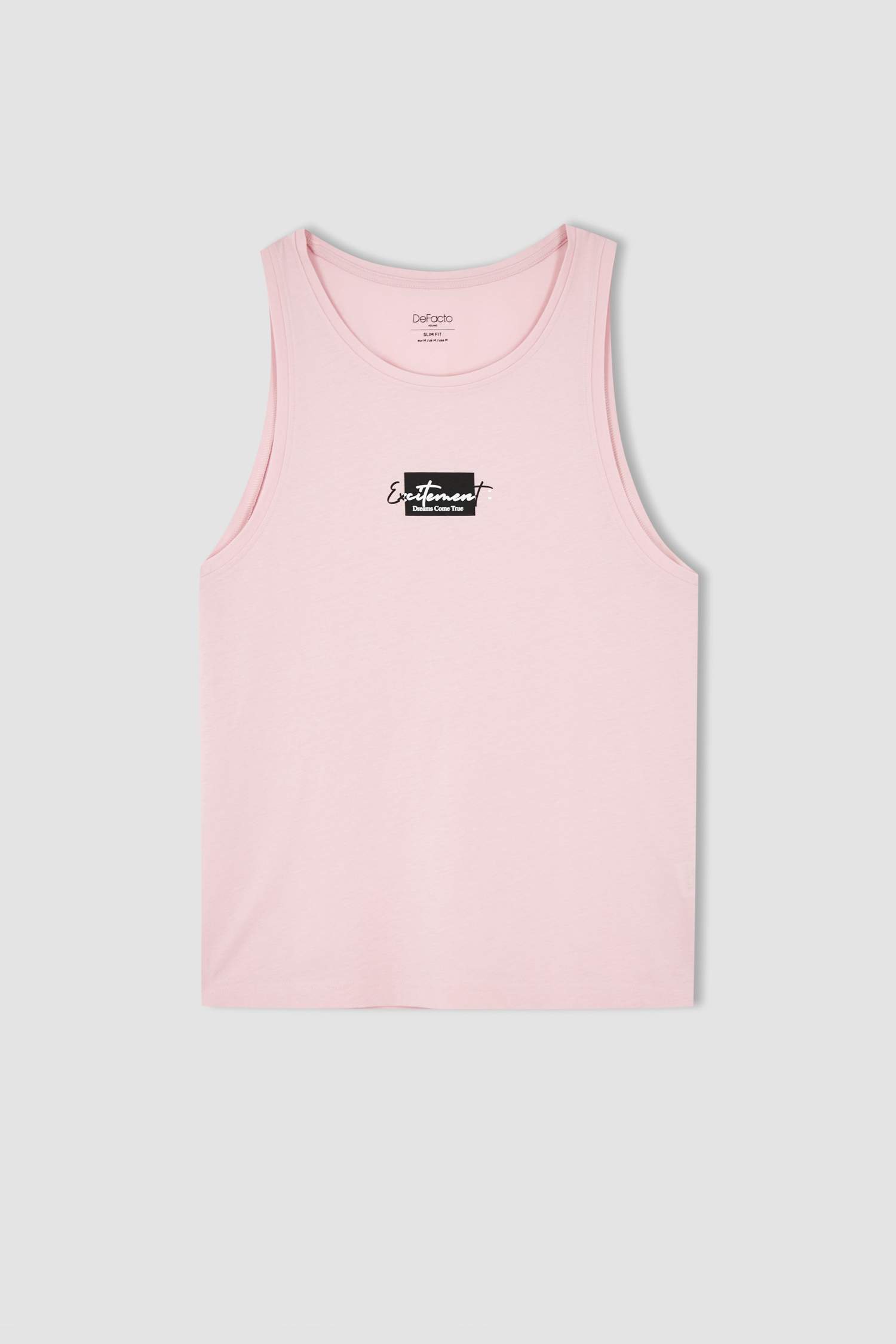 Débardeur en coton peigné imprimé à bretelles et col ras du cou coupe slim