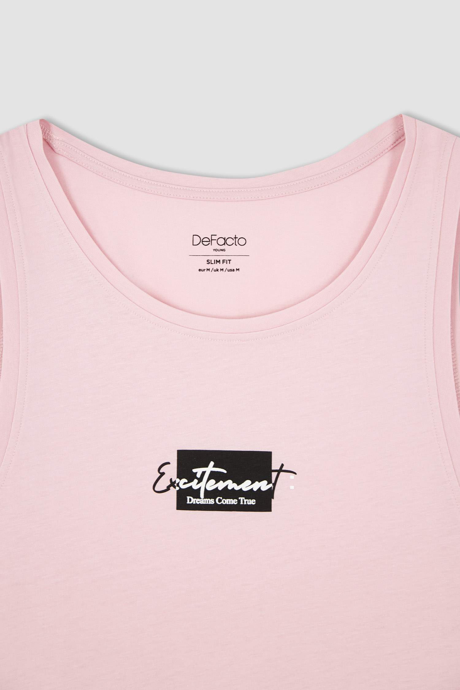 Débardeur en coton peigné imprimé à bretelles et col ras du cou coupe slim