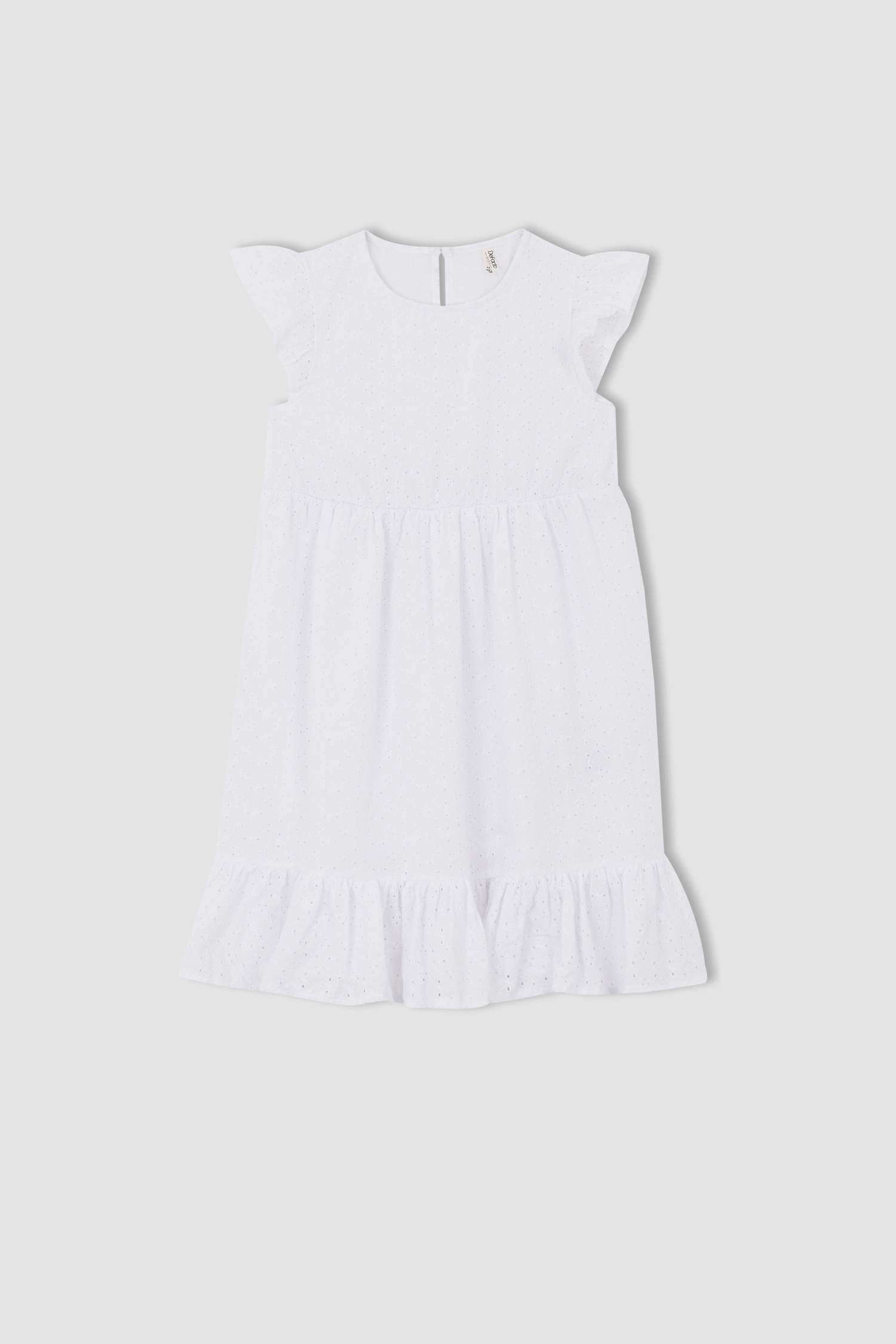 Kız Çocuk Regular Fit Kolsuz Pamuklu Dokuma Elbise