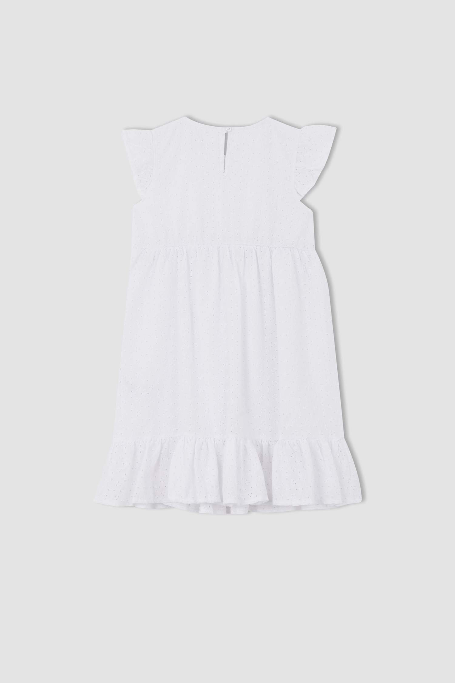 Kız Çocuk Regular Fit Kolsuz Pamuklu Dokuma Elbise