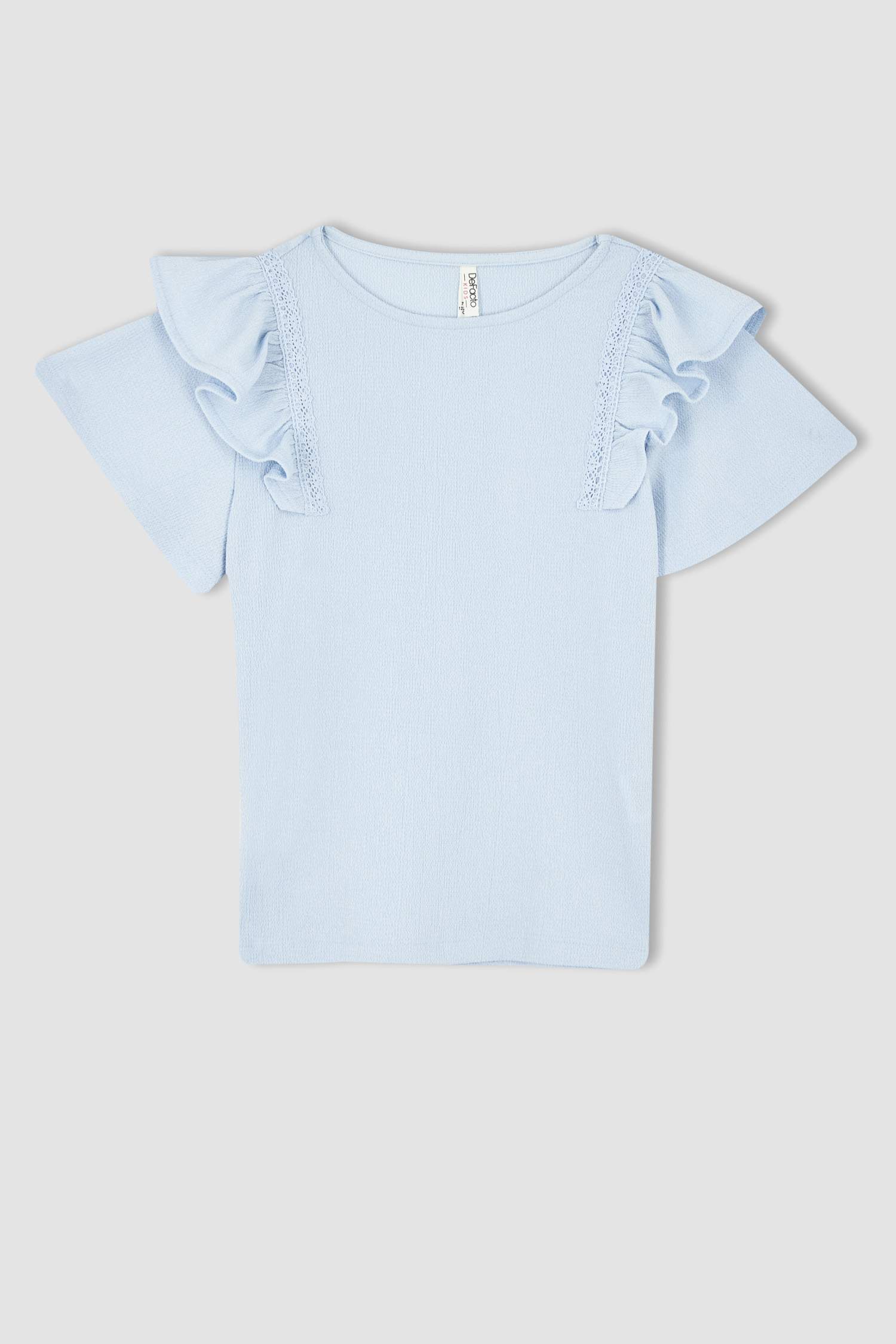 Girl Short Sleeve Frill Detail T-Shirt