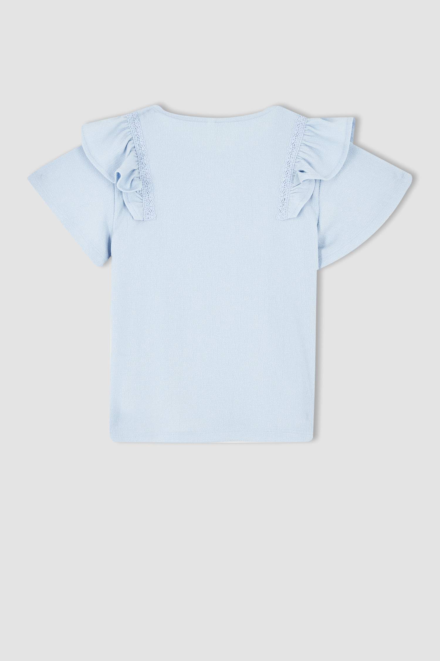 Girl Short Sleeve Frill Detail T-Shirt