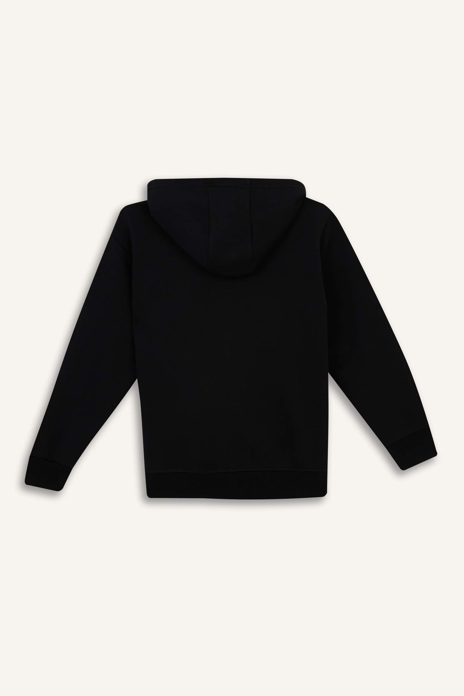 Boy Hooded Black Zippered School Cardigan