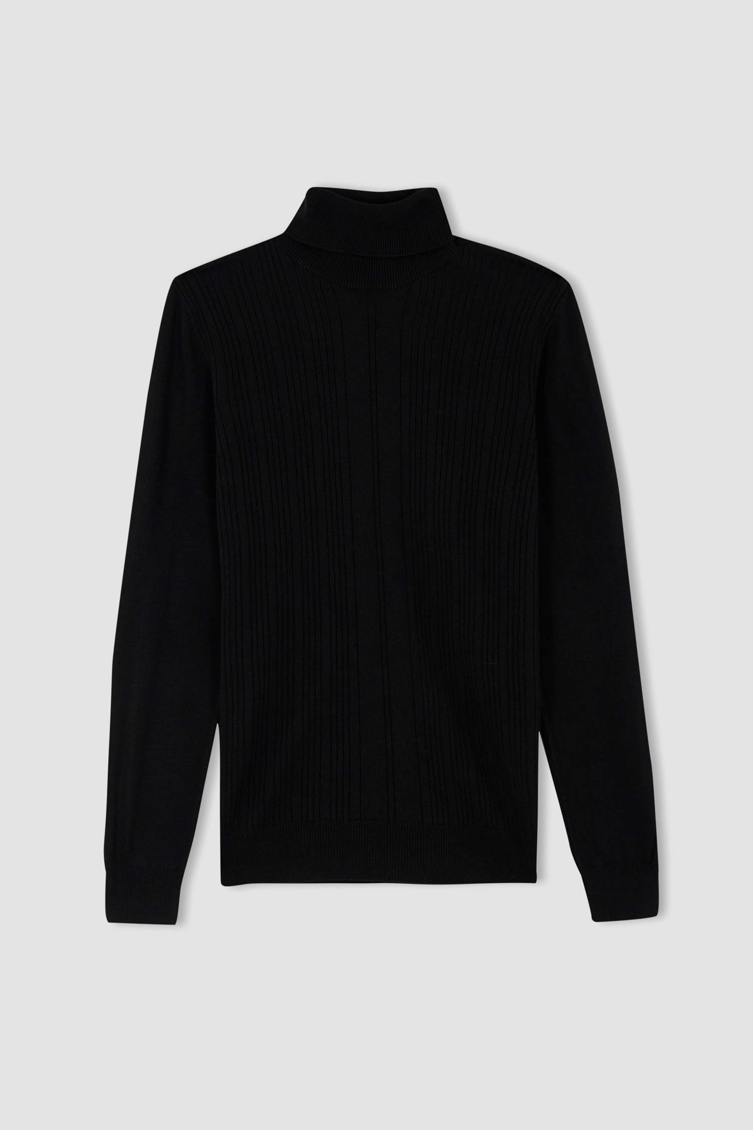 Black Turtleneck Men Knitted Sweater Classic Solid Color Casual Elasti –  Partner Pegasus