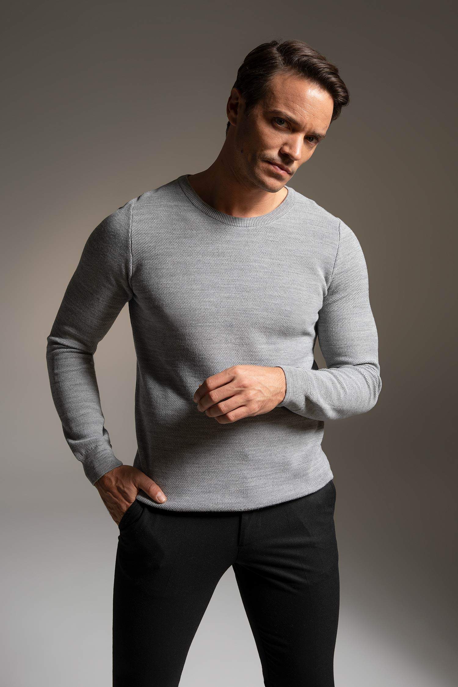 Slim Fit Crew Neck Knitwear Pullover