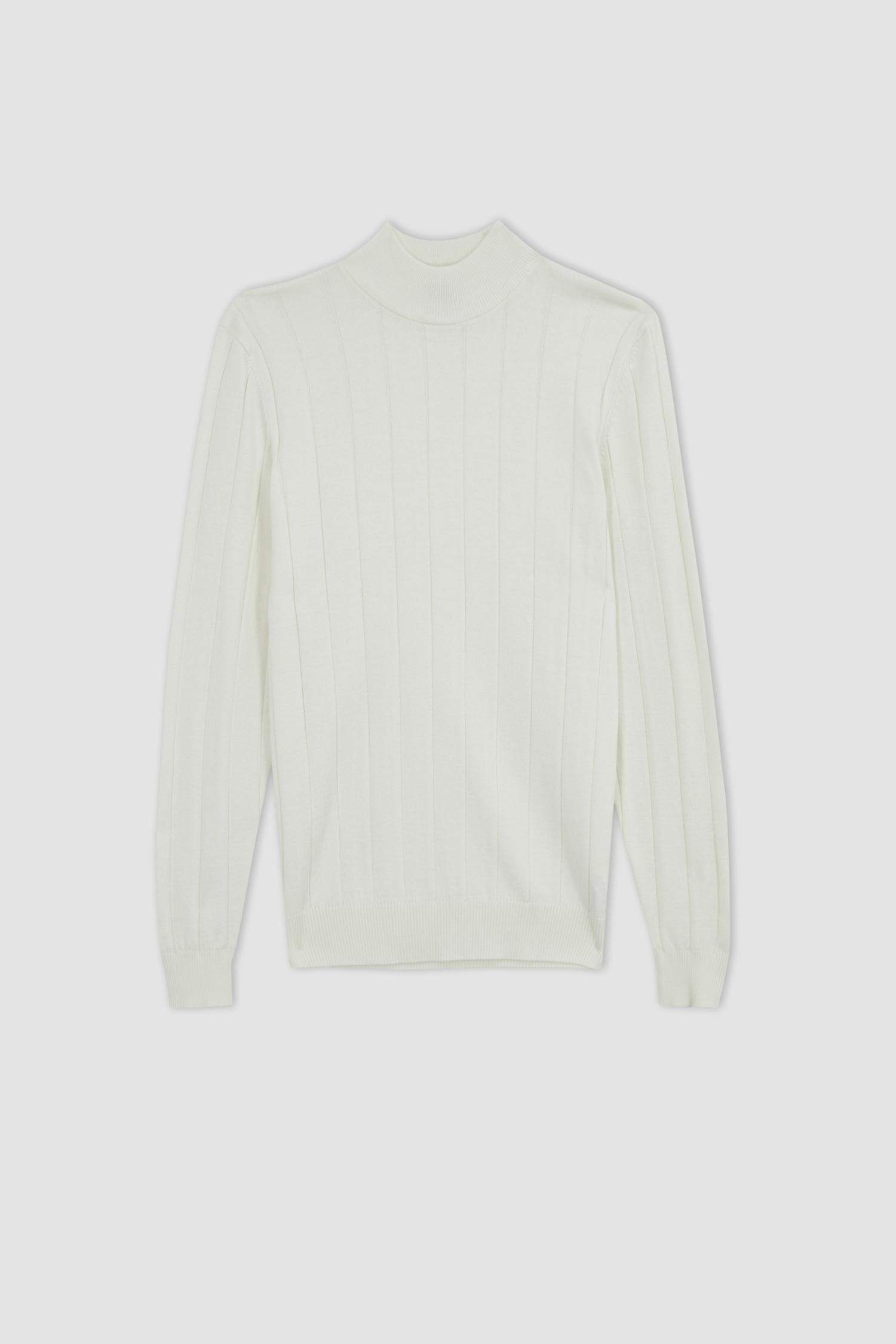 слим пішімі ұзартылған жаға трикотаж Пулловер