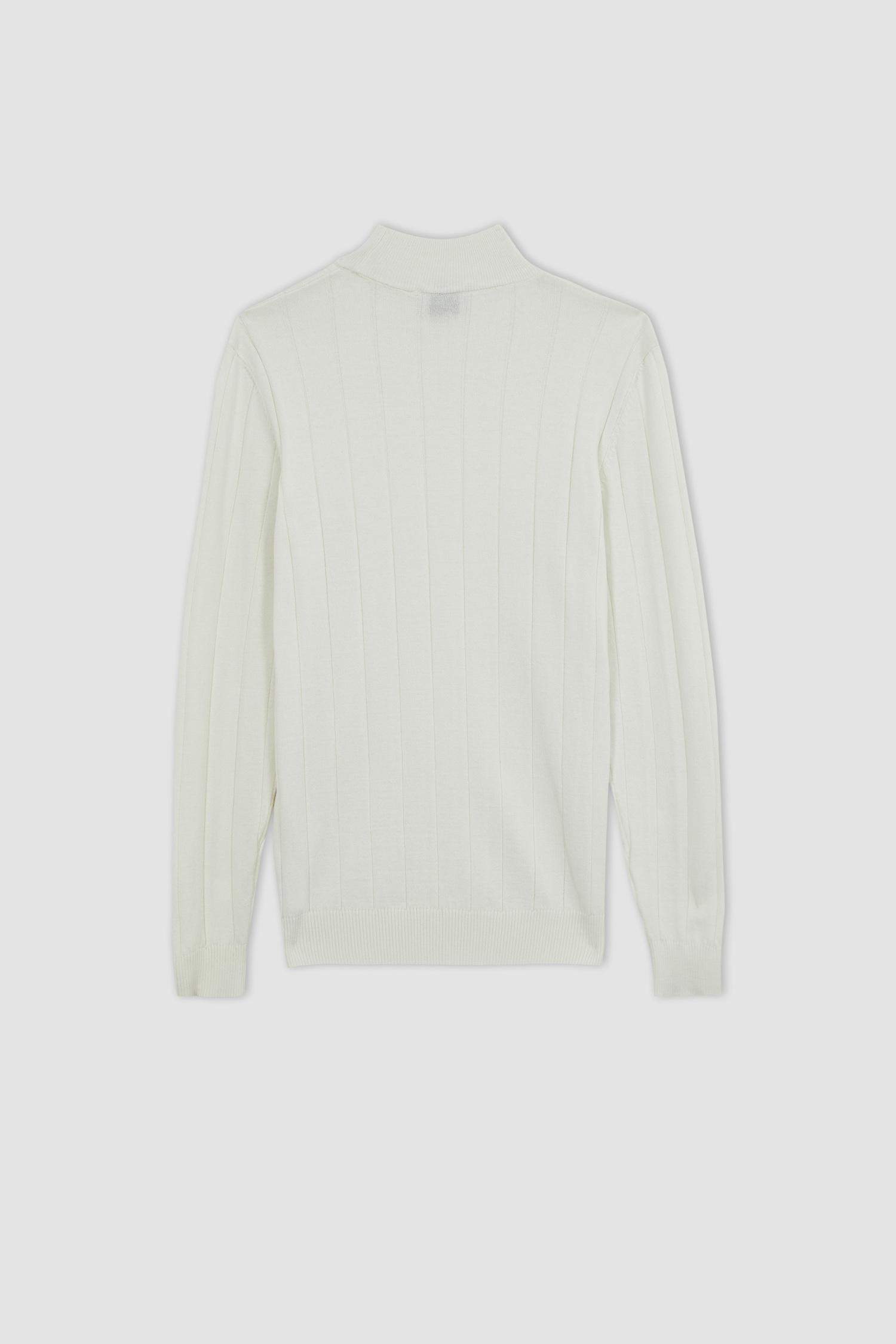 слим пішімі ұзартылған жаға трикотаж Пулловер