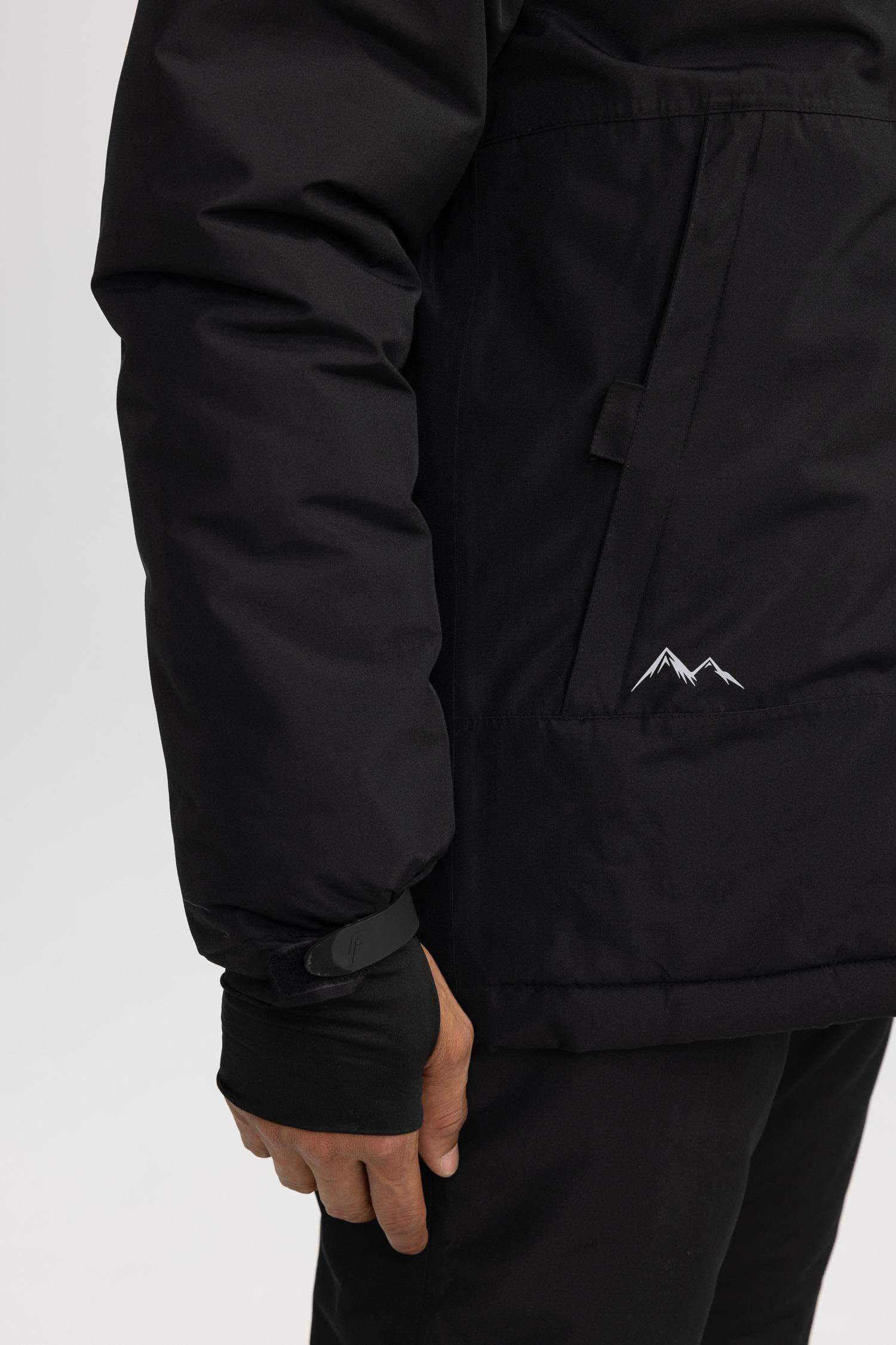 Su İtici Kapüşonlu Polar Astarlı Fermuarlı Cepli Kayak Montu