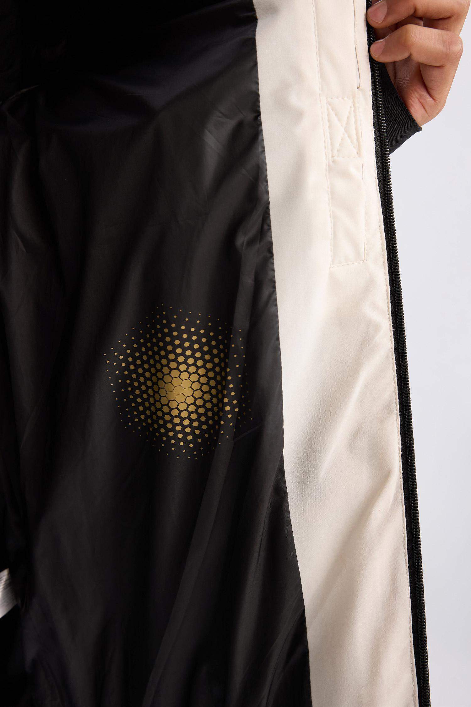 Su İtici Kapüşonlu Polar Astarlı Fermuarlı Cepli Kayak Montu