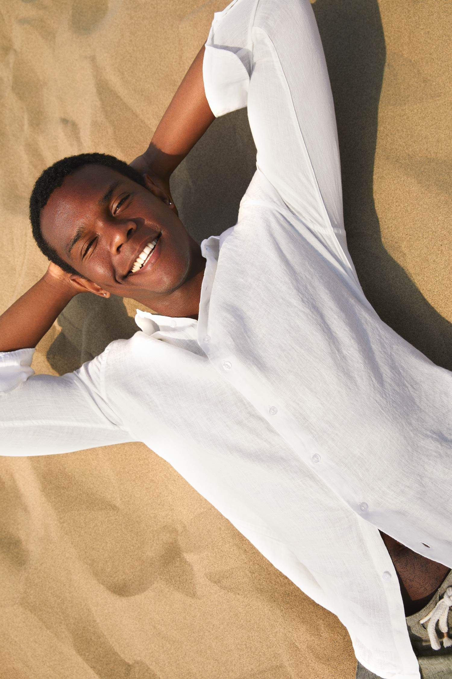 %100 Keten Modern Fit Uzun Kollu Klasik Gömlek