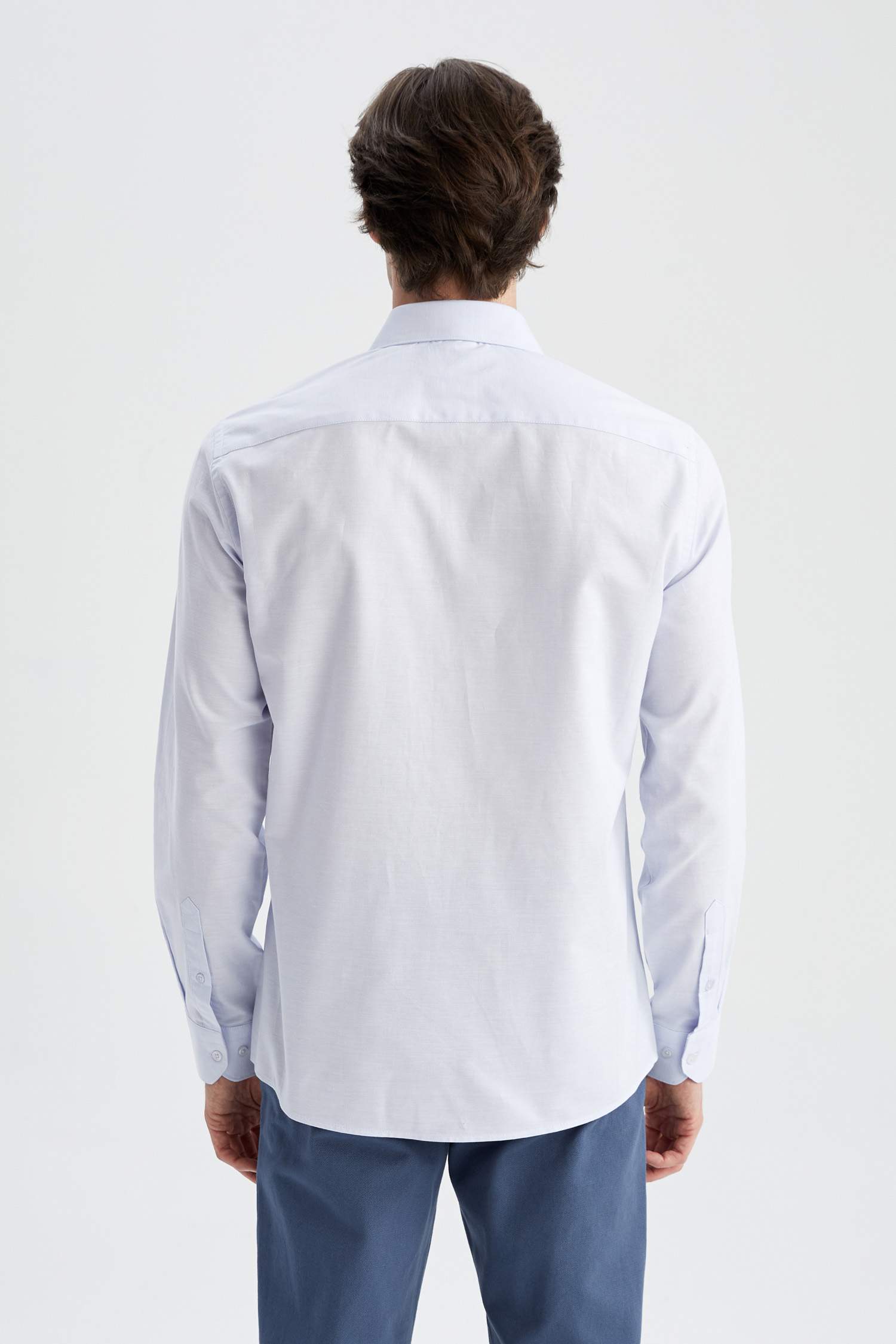 Modern Fit Italian Collar Cotton Long Sleeve Classic Shirt