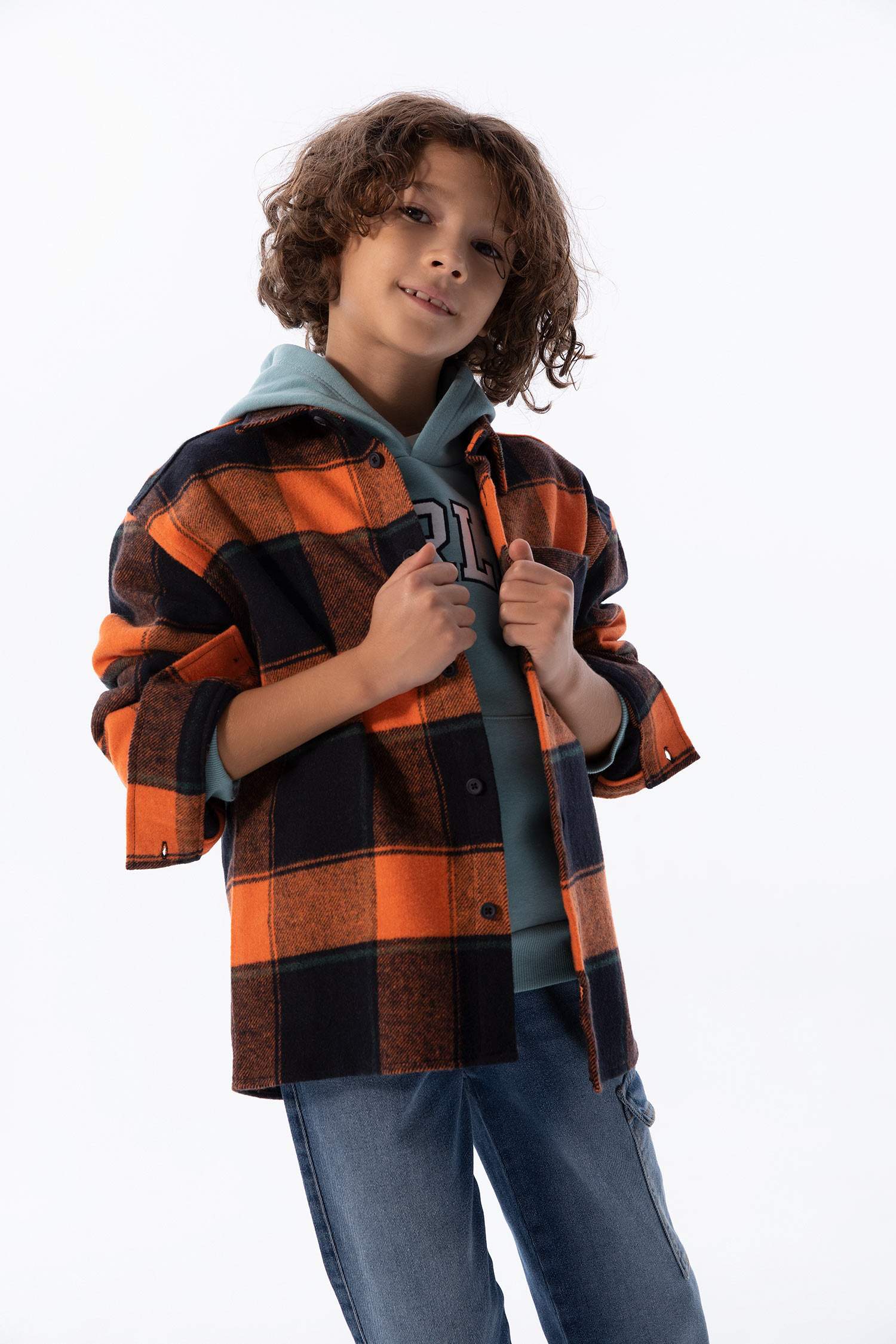 Рубашка оверсайз с воротником поло с длинным рукавом