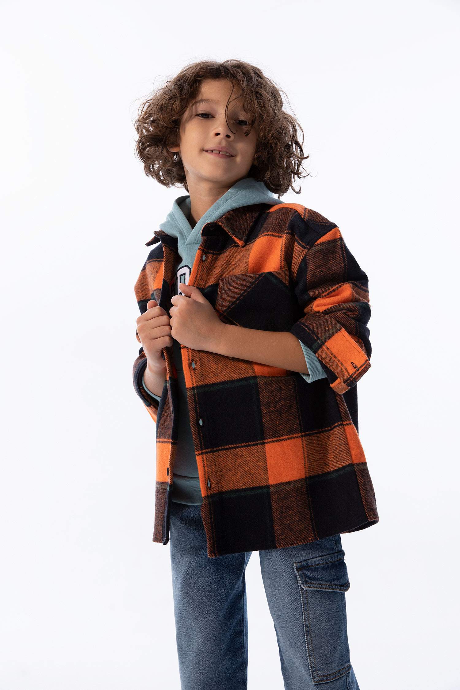 Рубашка оверсайз с воротником поло с длинным рукавом