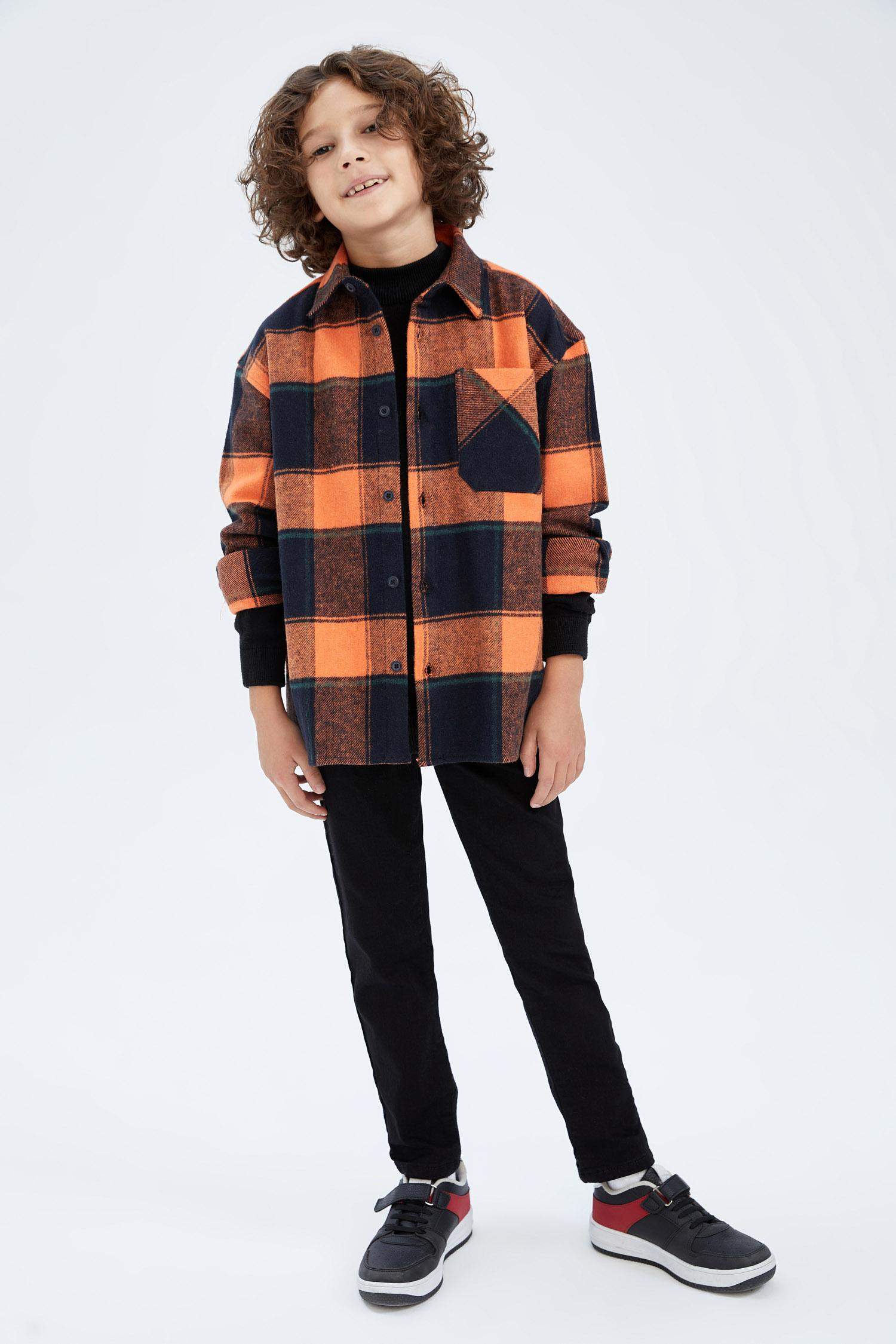 Рубашка оверсайз с воротником поло с длинным рукавом