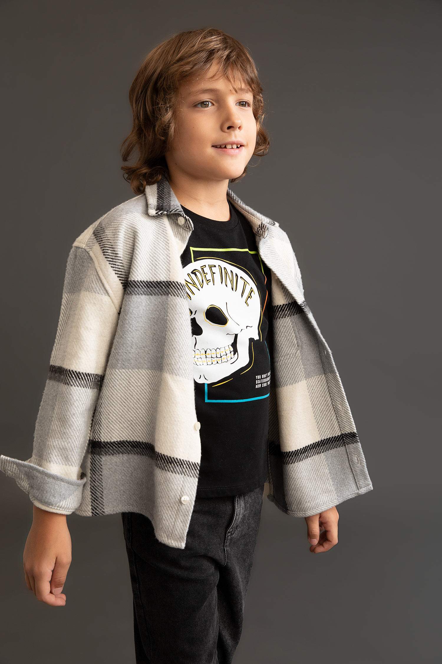 Chemises à manches longues Flanelle Col Polo Garçon