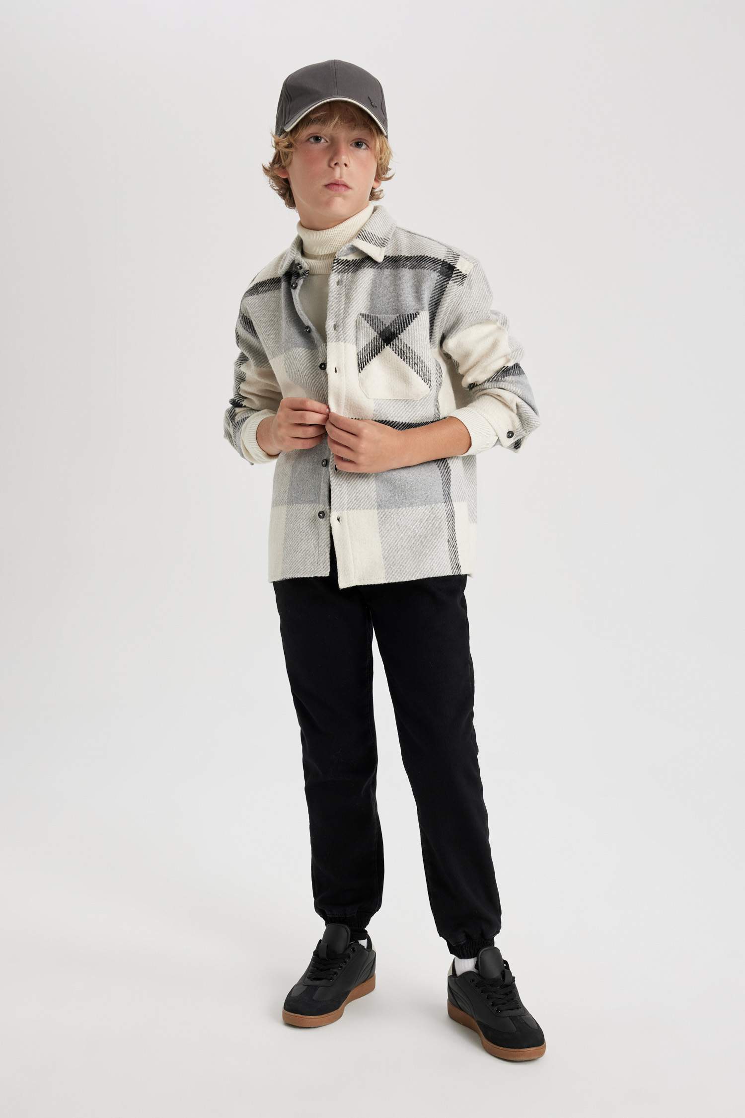 Chemises à manches longues Flanelle Col Polo Garçon