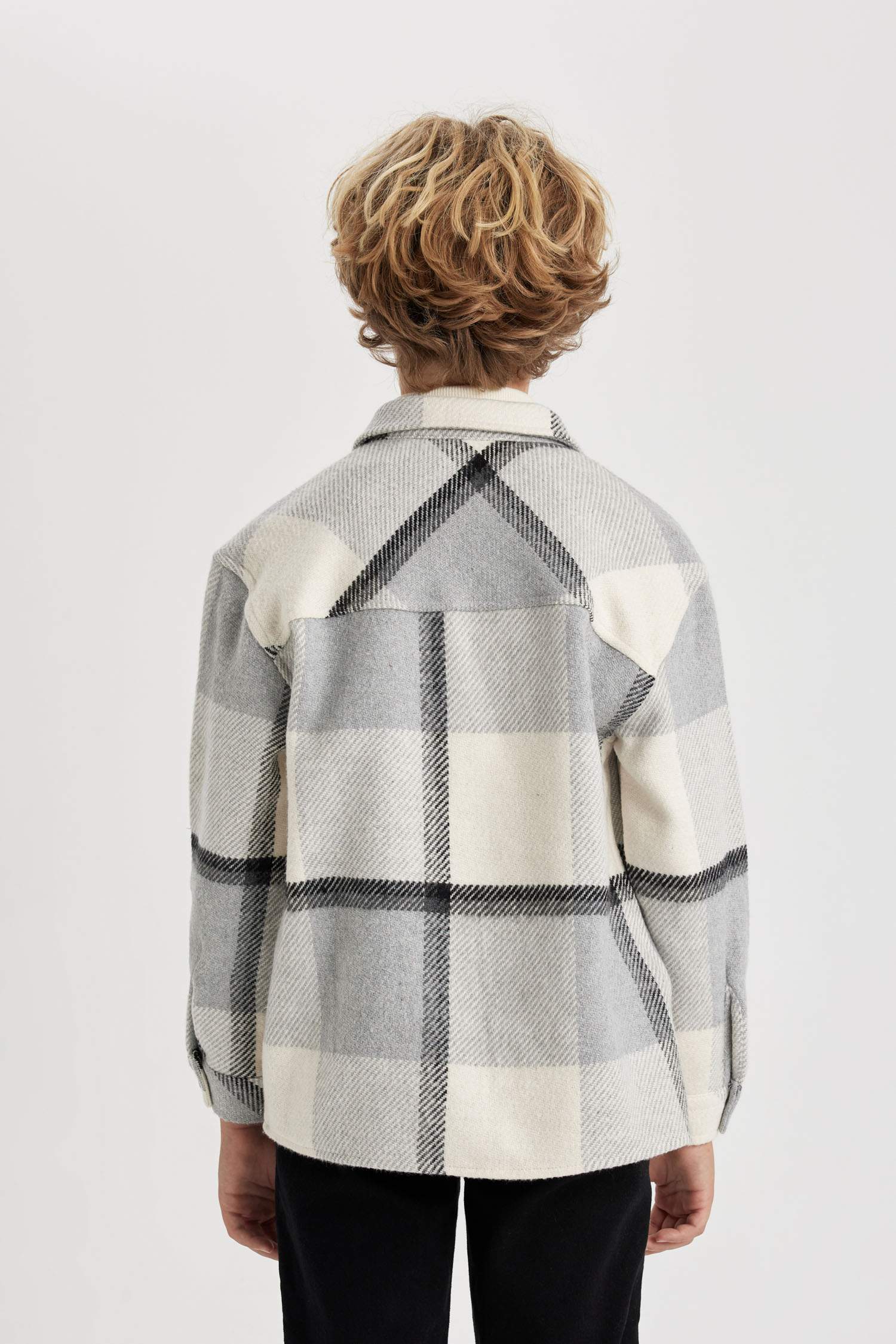 Chemises à manches longues Flanelle Col Polo Garçon