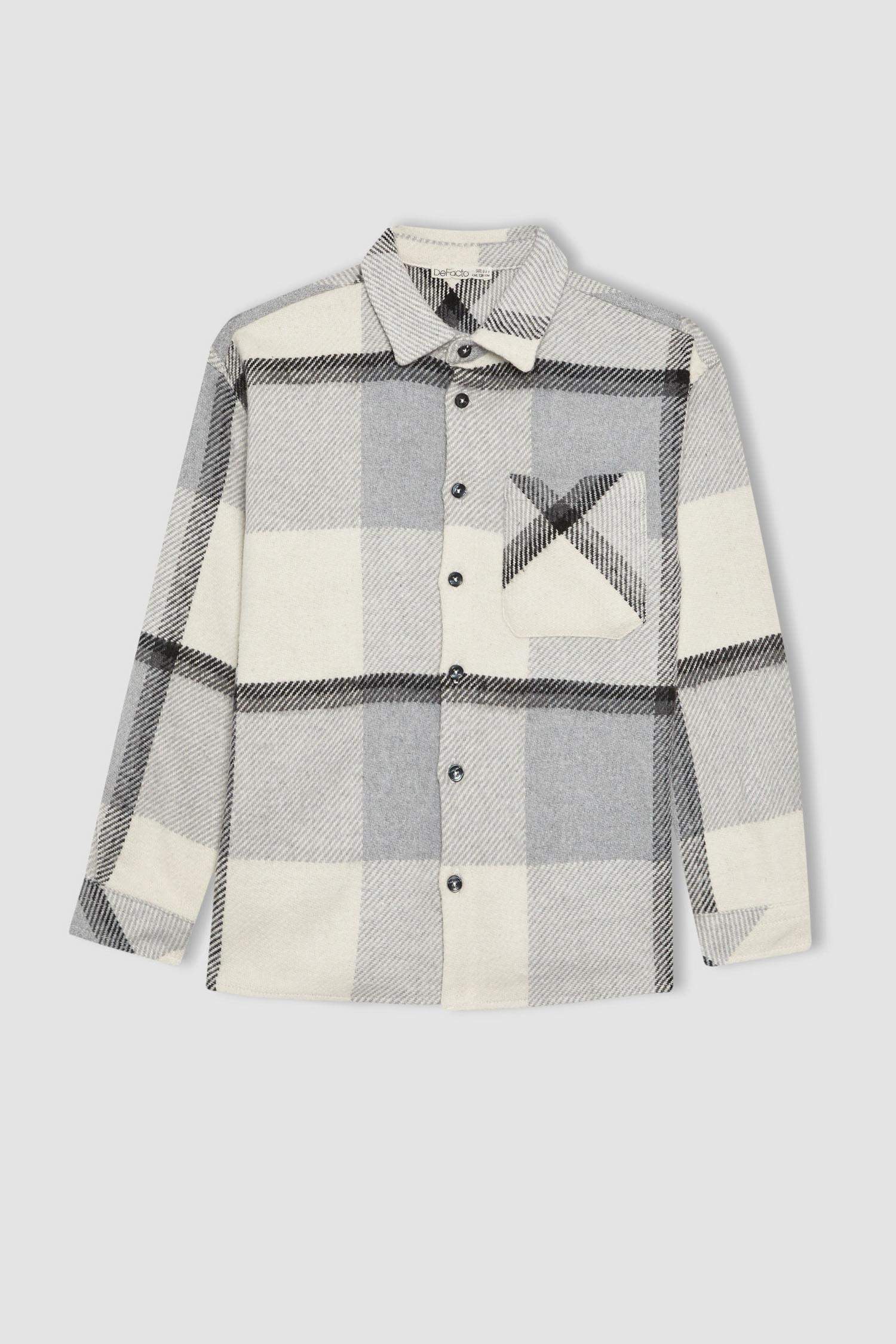 Chemises à manches longues Flanelle Col Polo Garçon