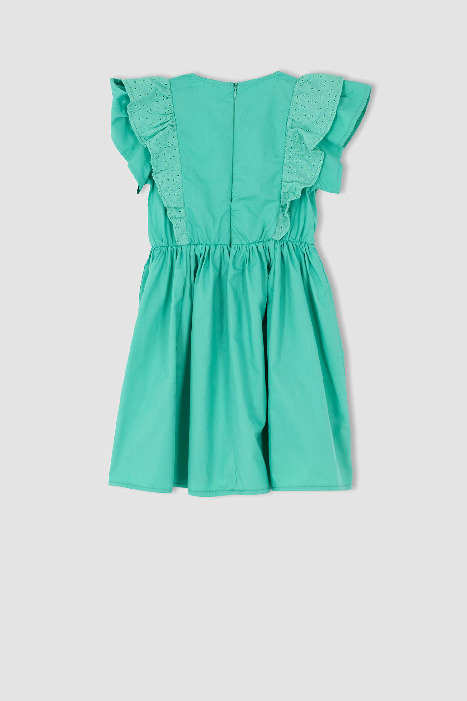 Turquoise GIRLS & TEENS Regular Fit Poplin Woven Dress 2643574 | DeFacto