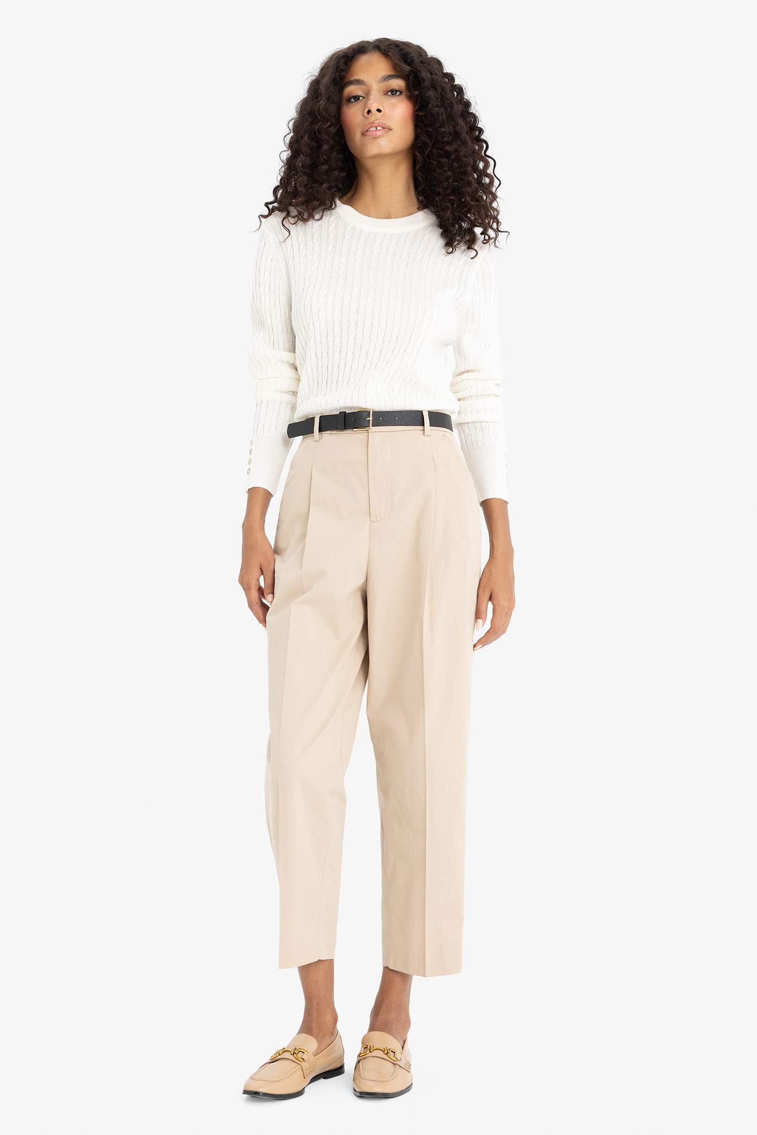 Regular Fit трикотажный свитер с круглым вырезом