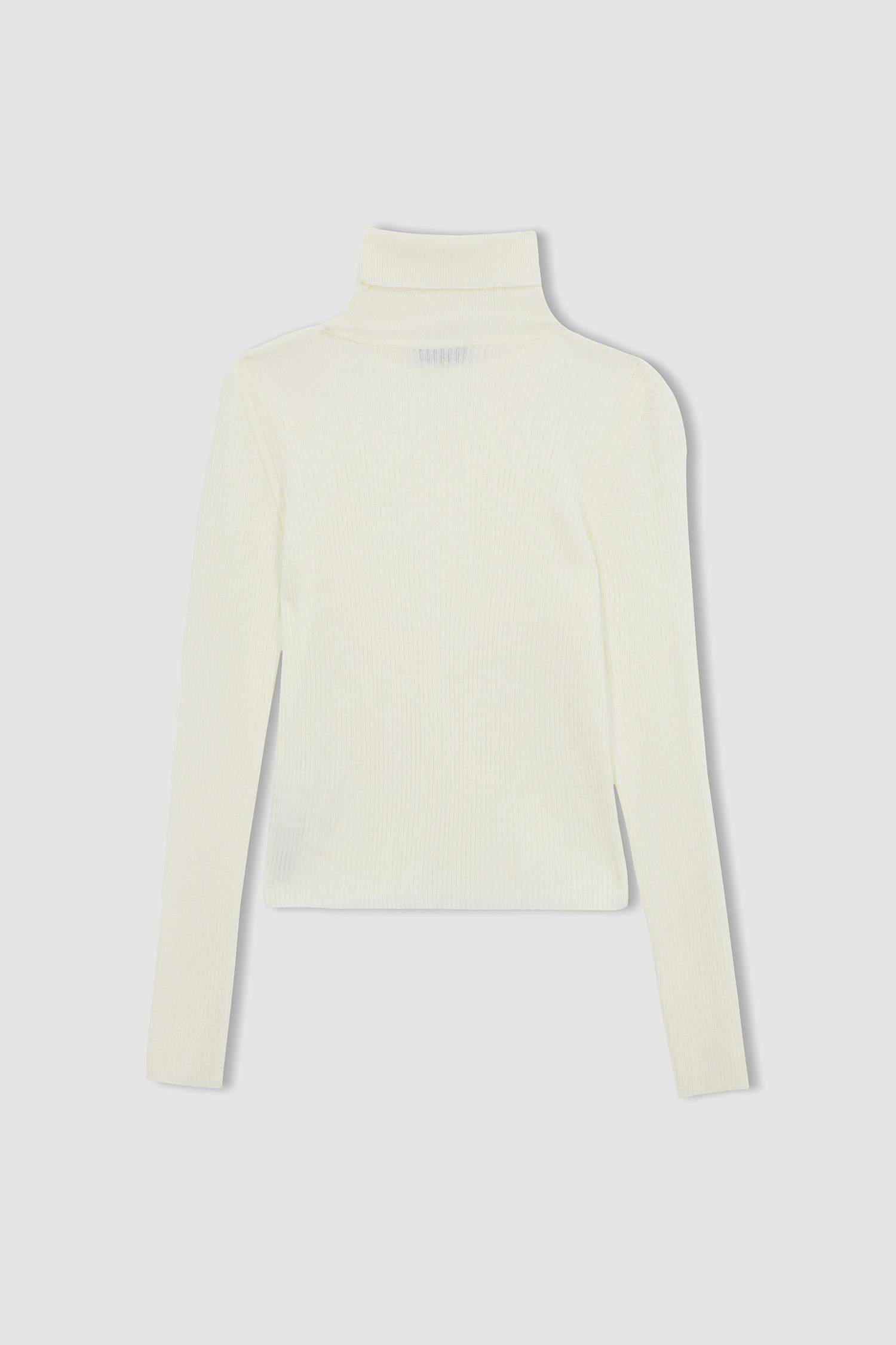 Slim Fit Dar Kesim Balıkçı Yaka Triko Kazak