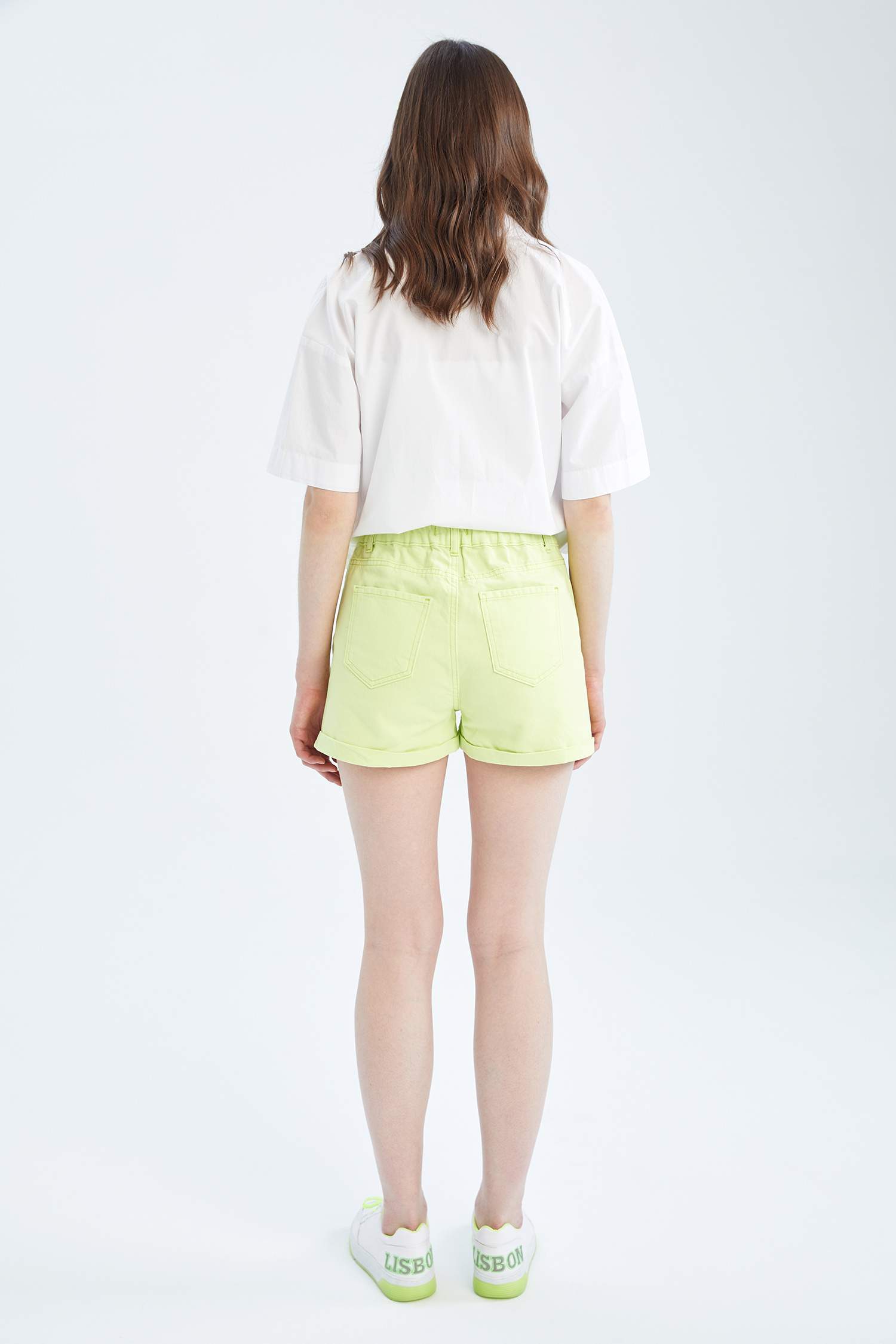 Шорты папербаг с высокой талией из 100% хлопка, Coool