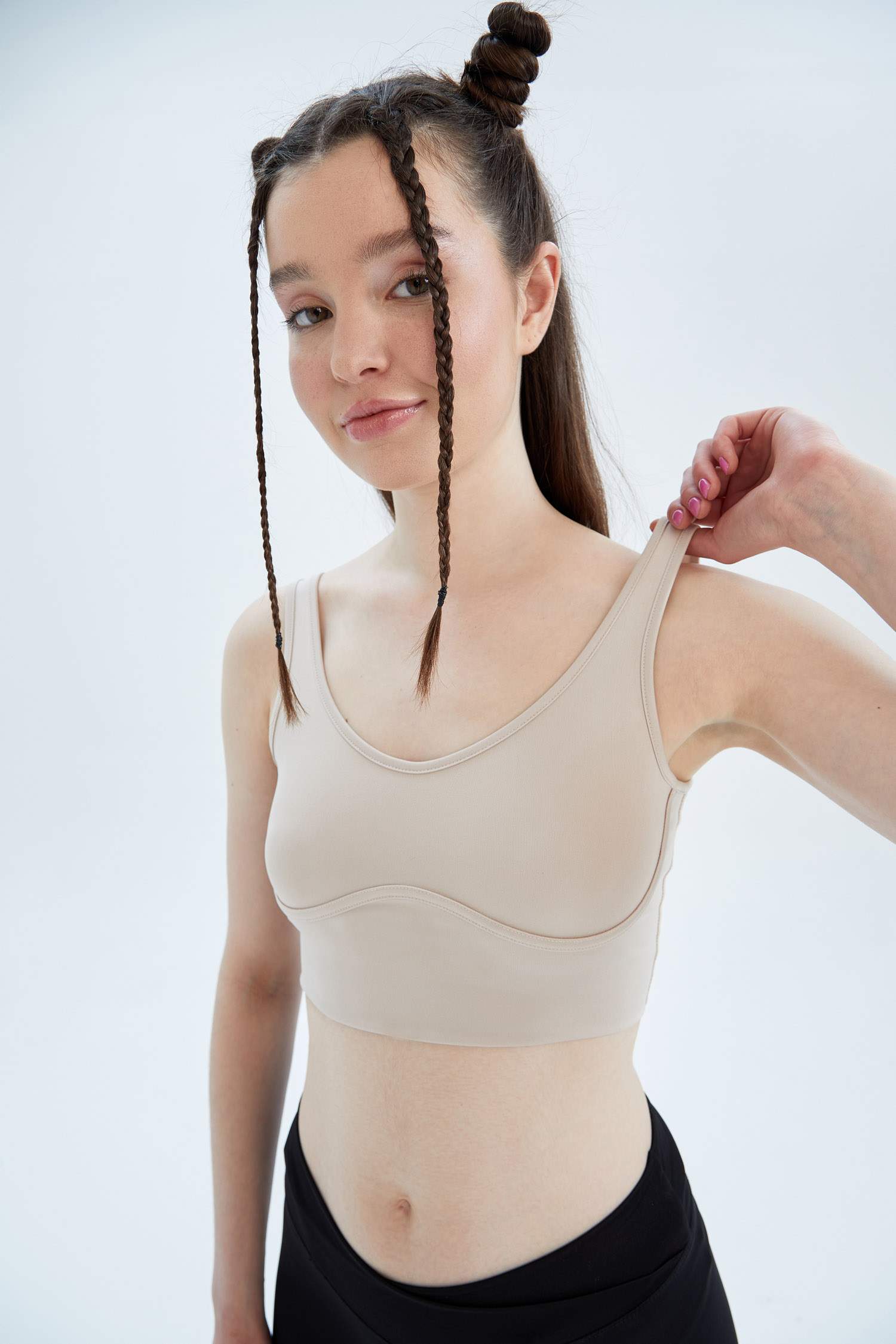 Defacto Fit Bust Shaper V-Neck Thick Strap Crop Singlet