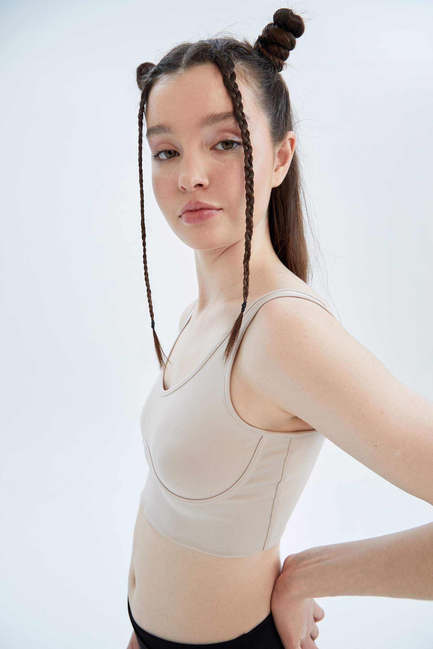 Defacto Fit Bust Shaper V-Neck Thick Strap Crop Singlet