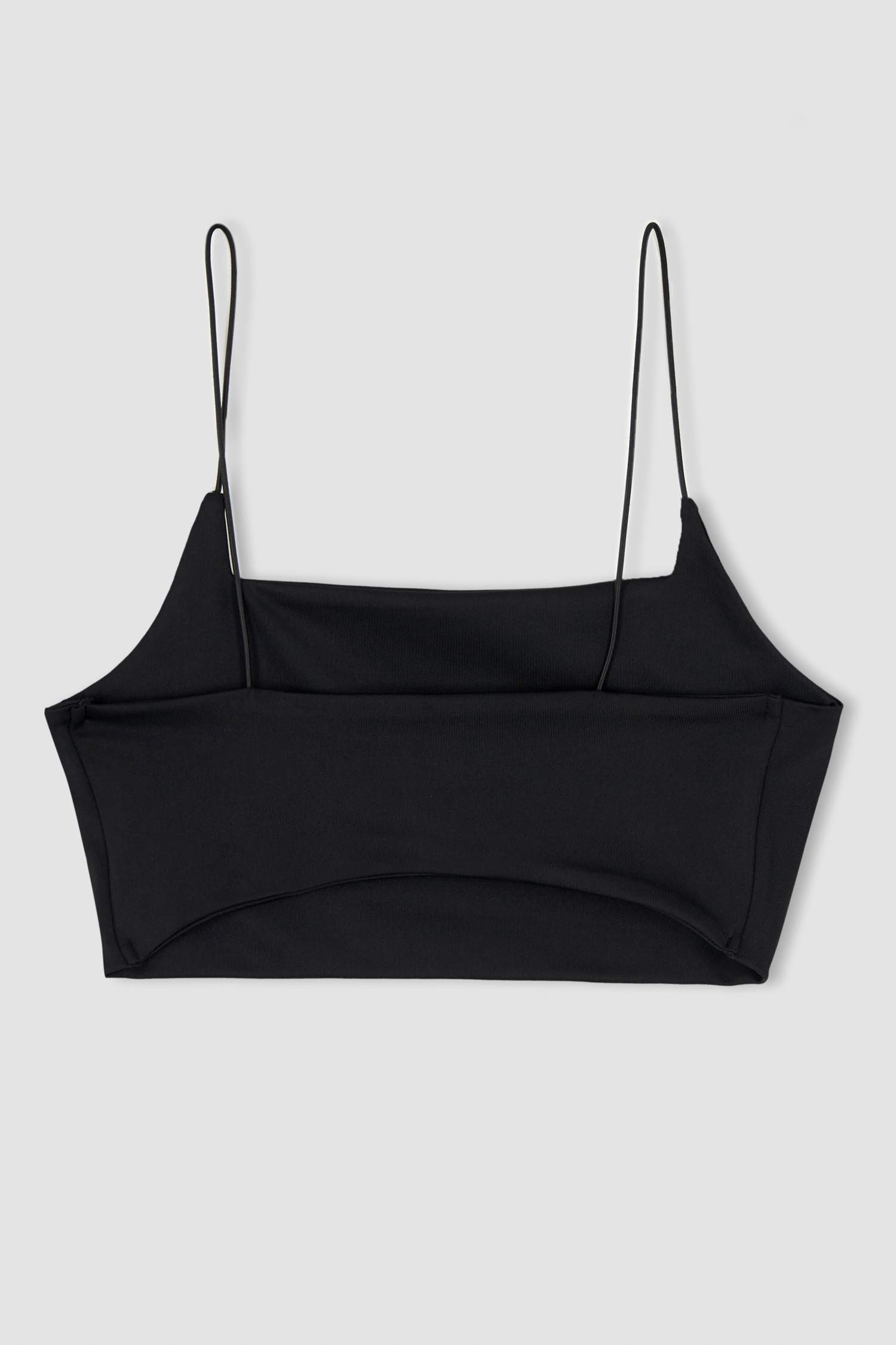 Defacto Fit Crew Neck Rope Strap Crop Top