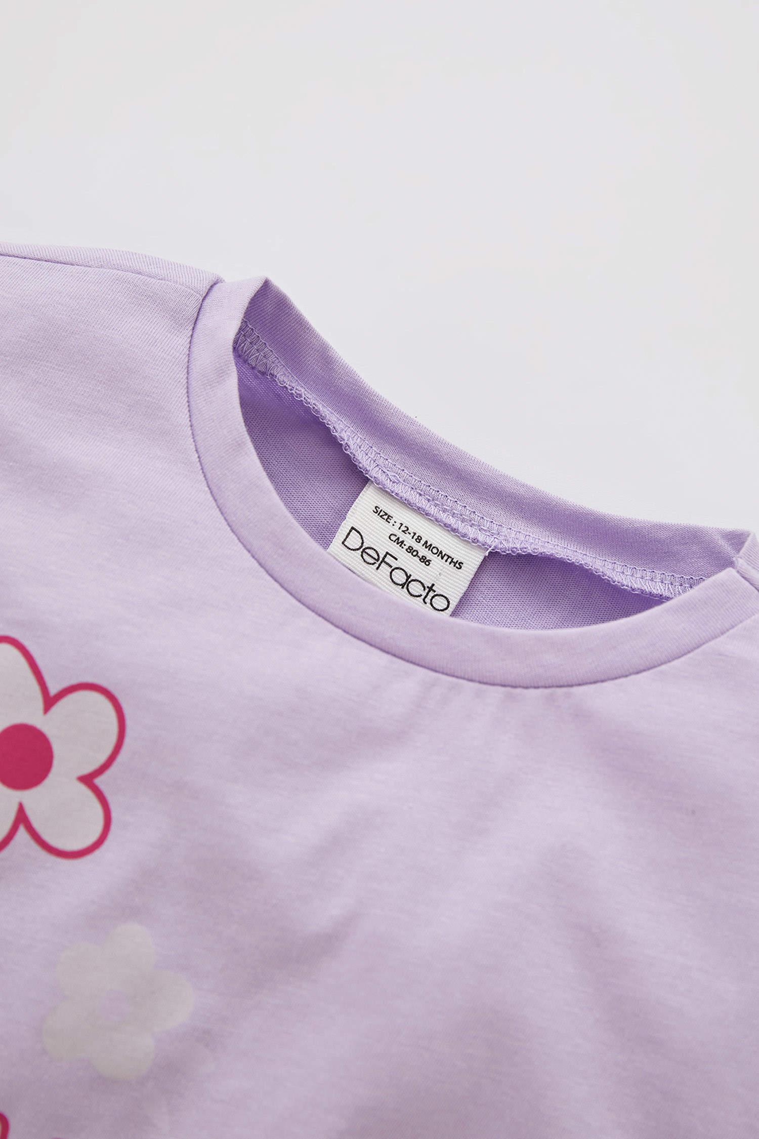 Defacto Kız Bebek Çiçek Baskılı Renk Değiştiren Kısa Kollu Tişört. 2