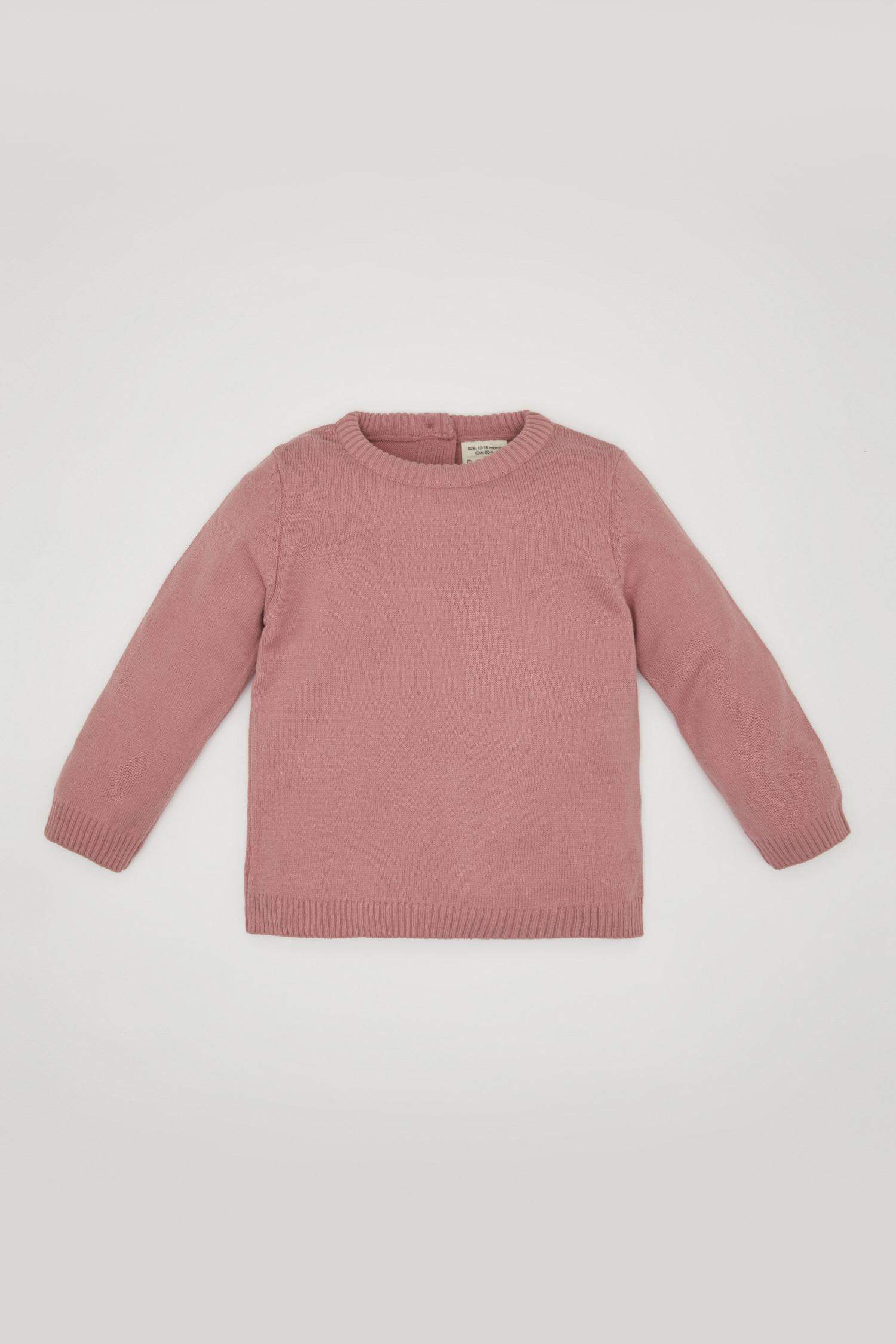 Baby Girl Crew Neck Basic Knitted Pullover