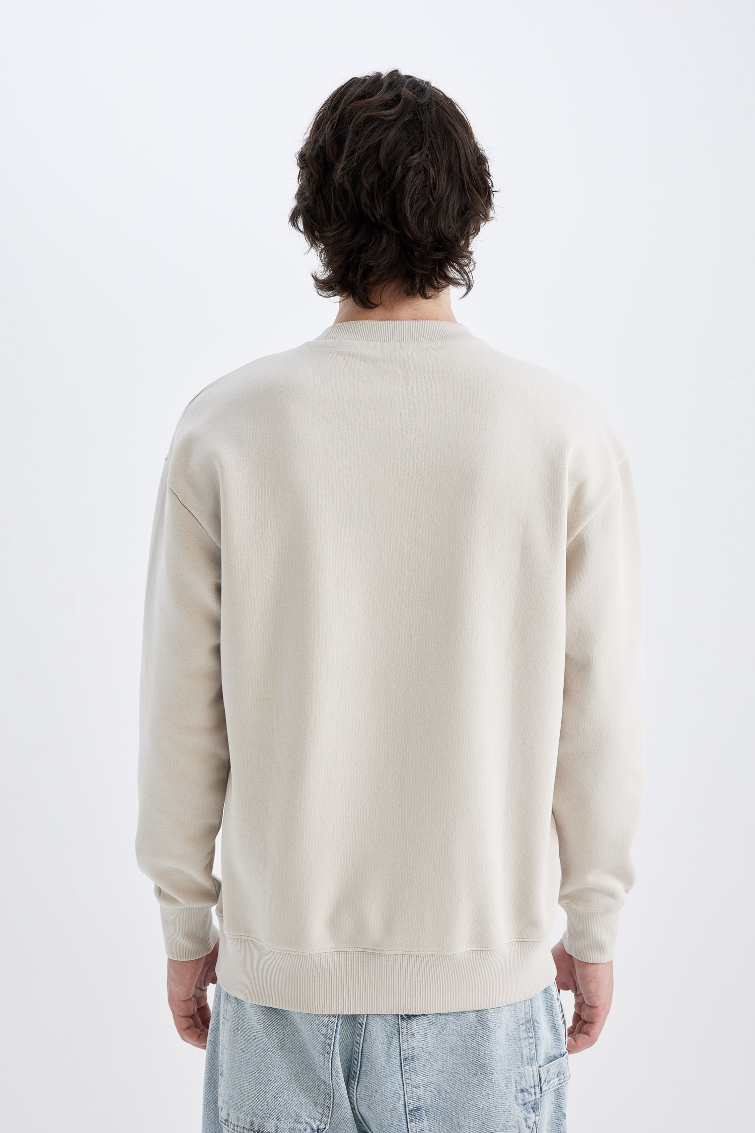 DeFacto Boxy Fit Bisiklet Yaka Baskılı Sweatshirt görsel 6