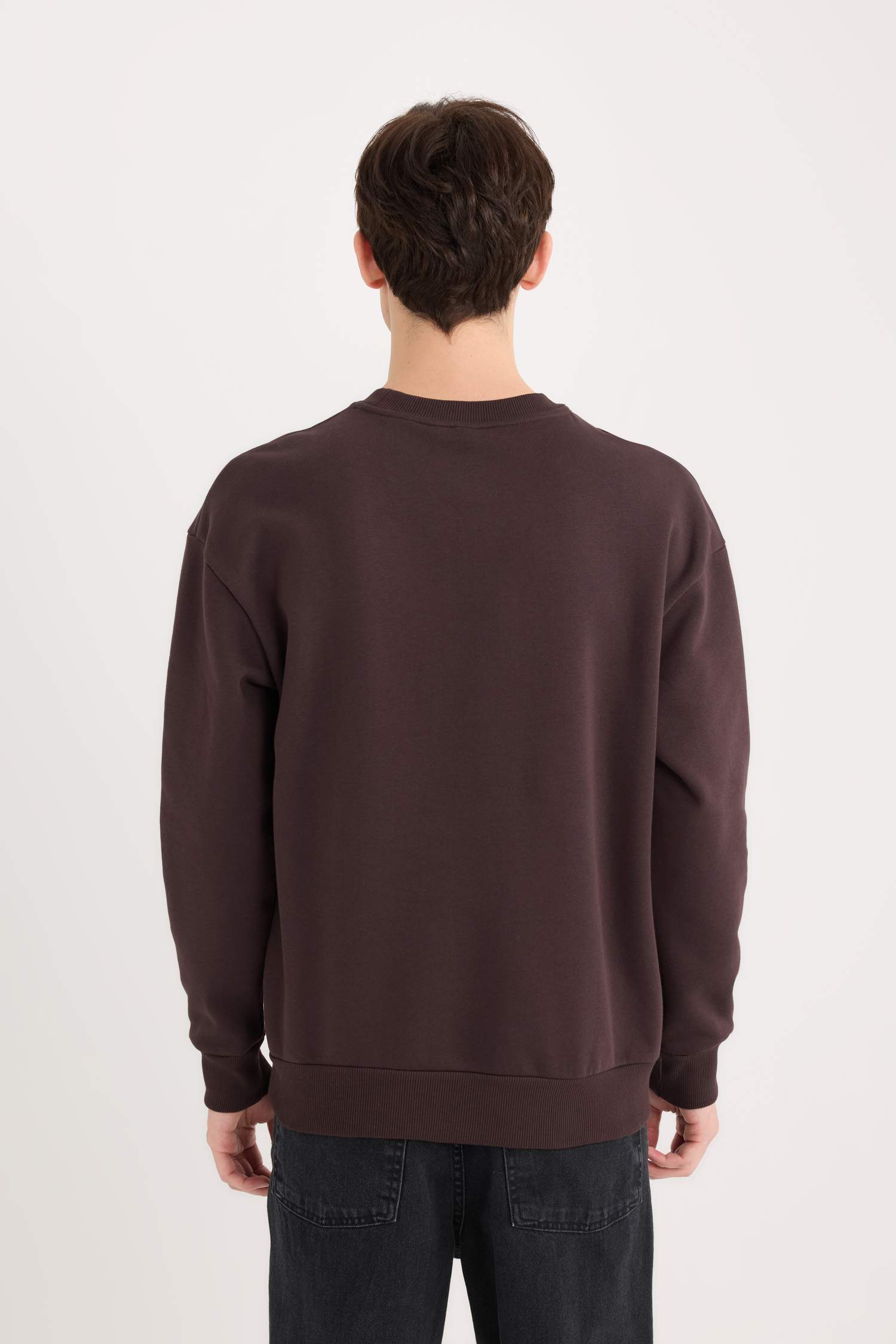 Sweatshirt imprimé à col rond Coupe boxy