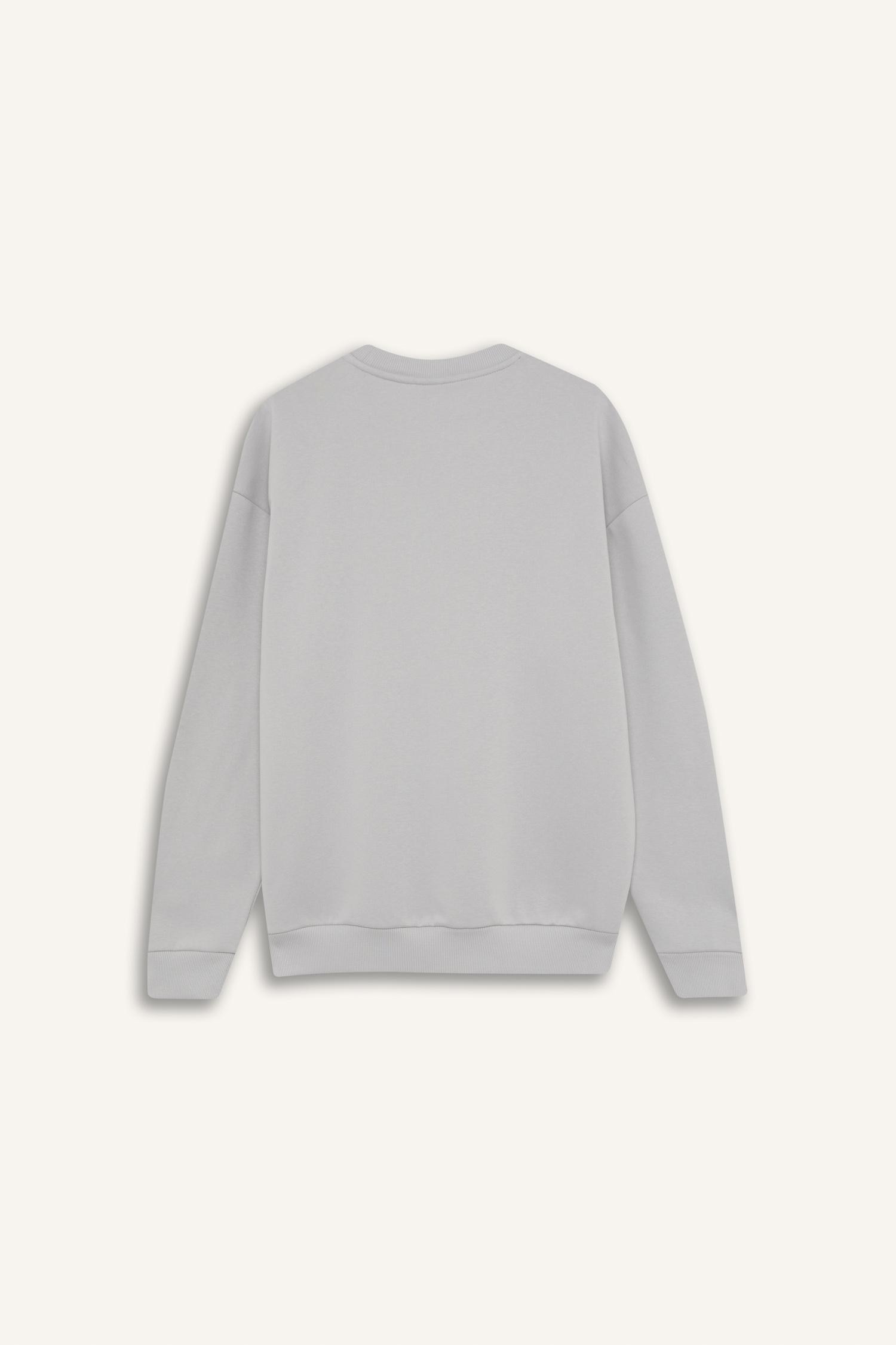 DeFacto Boxy Fit Bisiklet Yaka Baskılı Sweatshirt görsel 8
