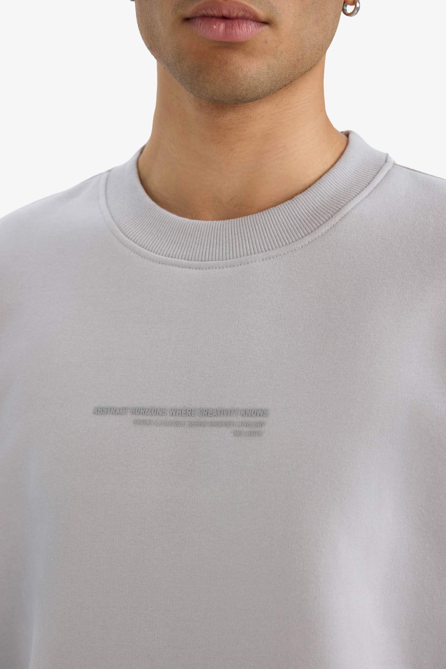 Boxy Fit Printed Long Sleeve Sweatshirt