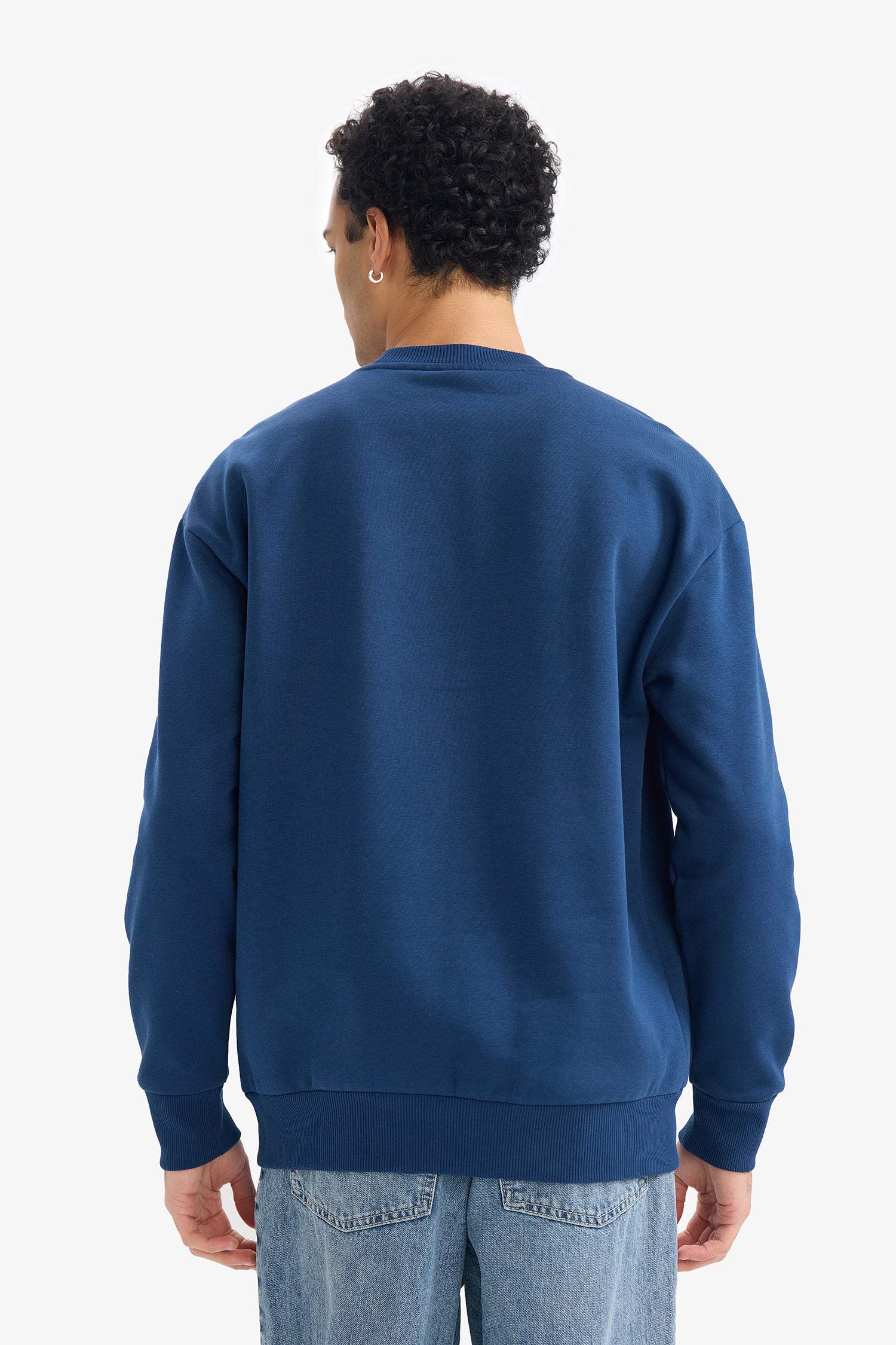 Sweat boxy imprimé à col rond