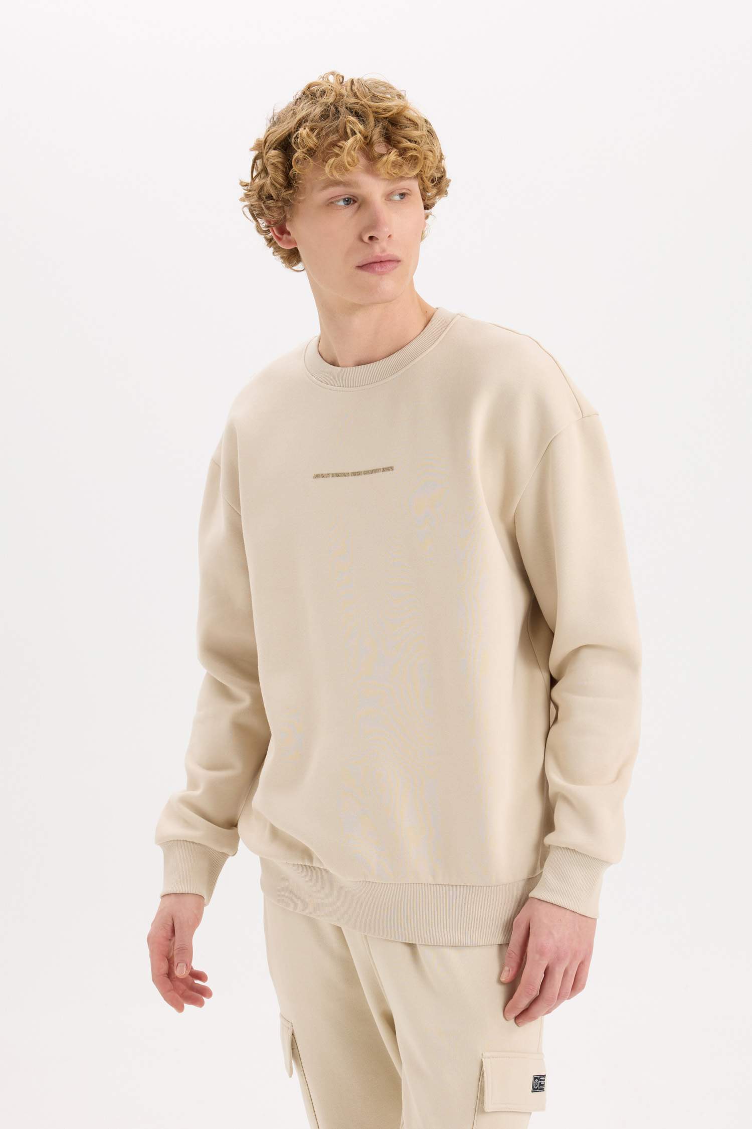 Boxy Fit Printed Long Sleeve Sweatshirt