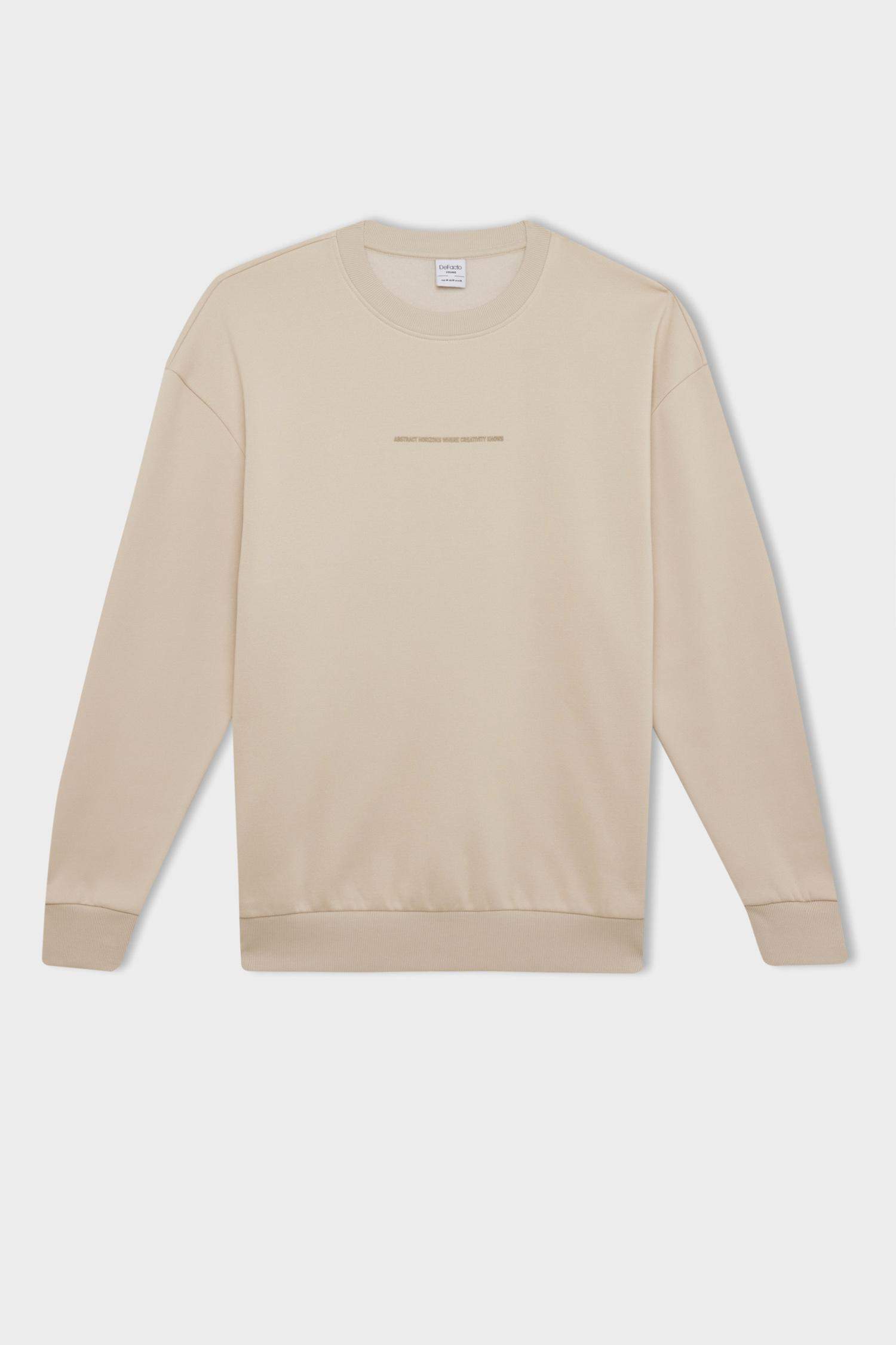 Boxy Fit Printed Long Sleeve Sweatshirt