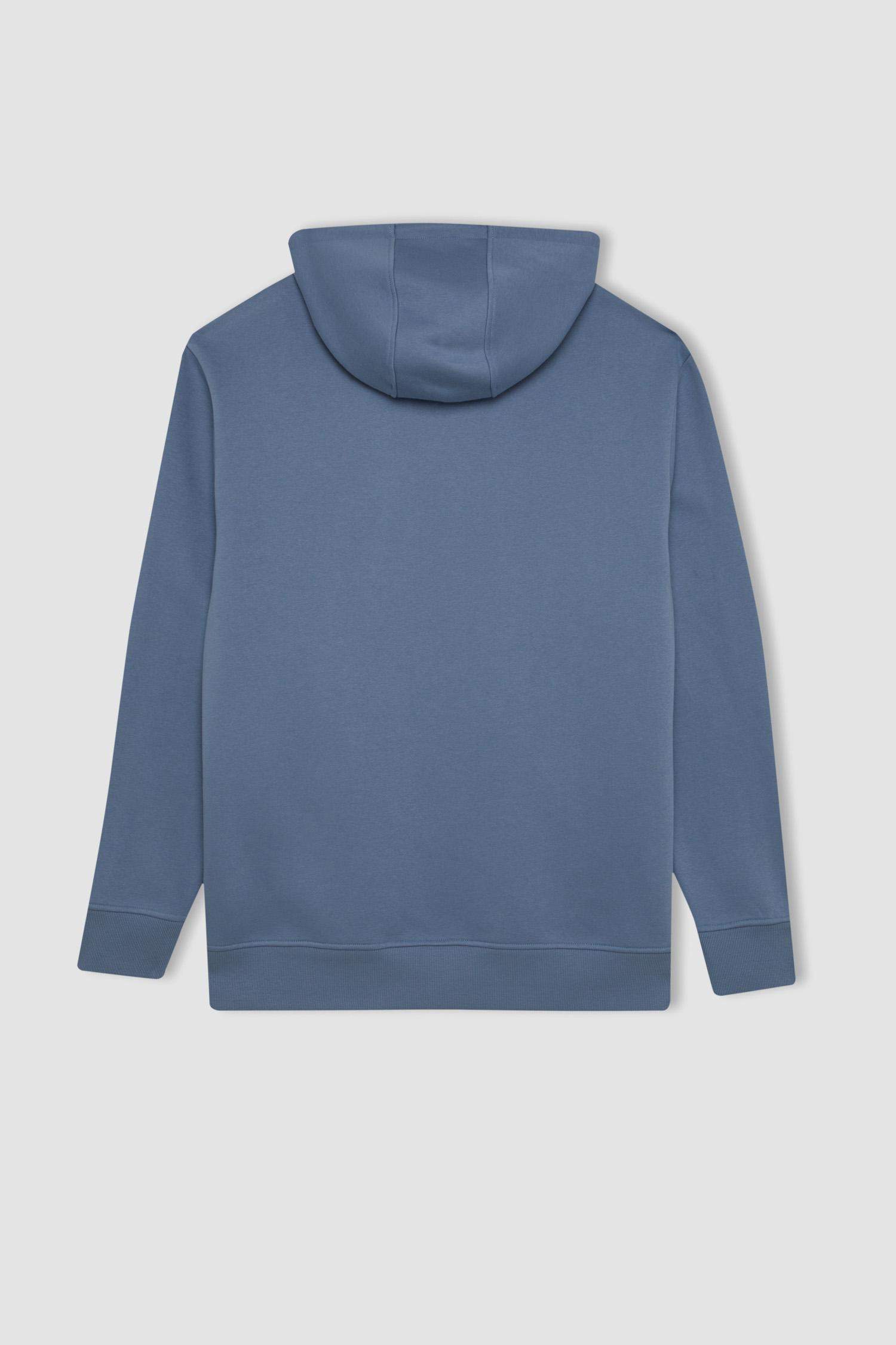 Regular Fit Kapüşonlu Kanguru Cepli İçi Yumuşak Tüylü Basic Düz Sweatshirt