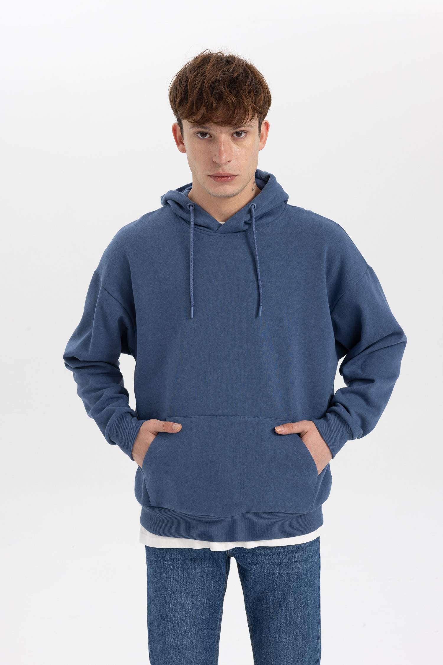 Indigo Man Oversize Fit Long Sleeve Sweatshirt 2904523 | DeFacto